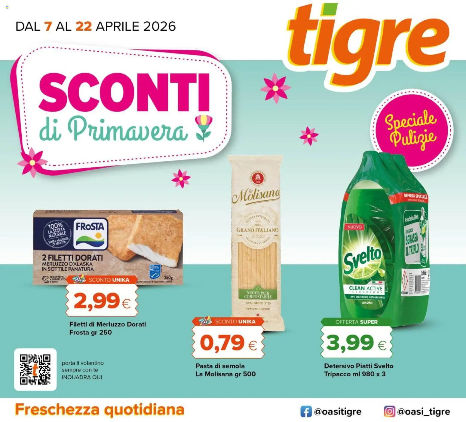 Volantino Tigre del 07.04.2026 | Pagina: 1 | Prodotti: Tè, Merluzzo, Limone, Pasta