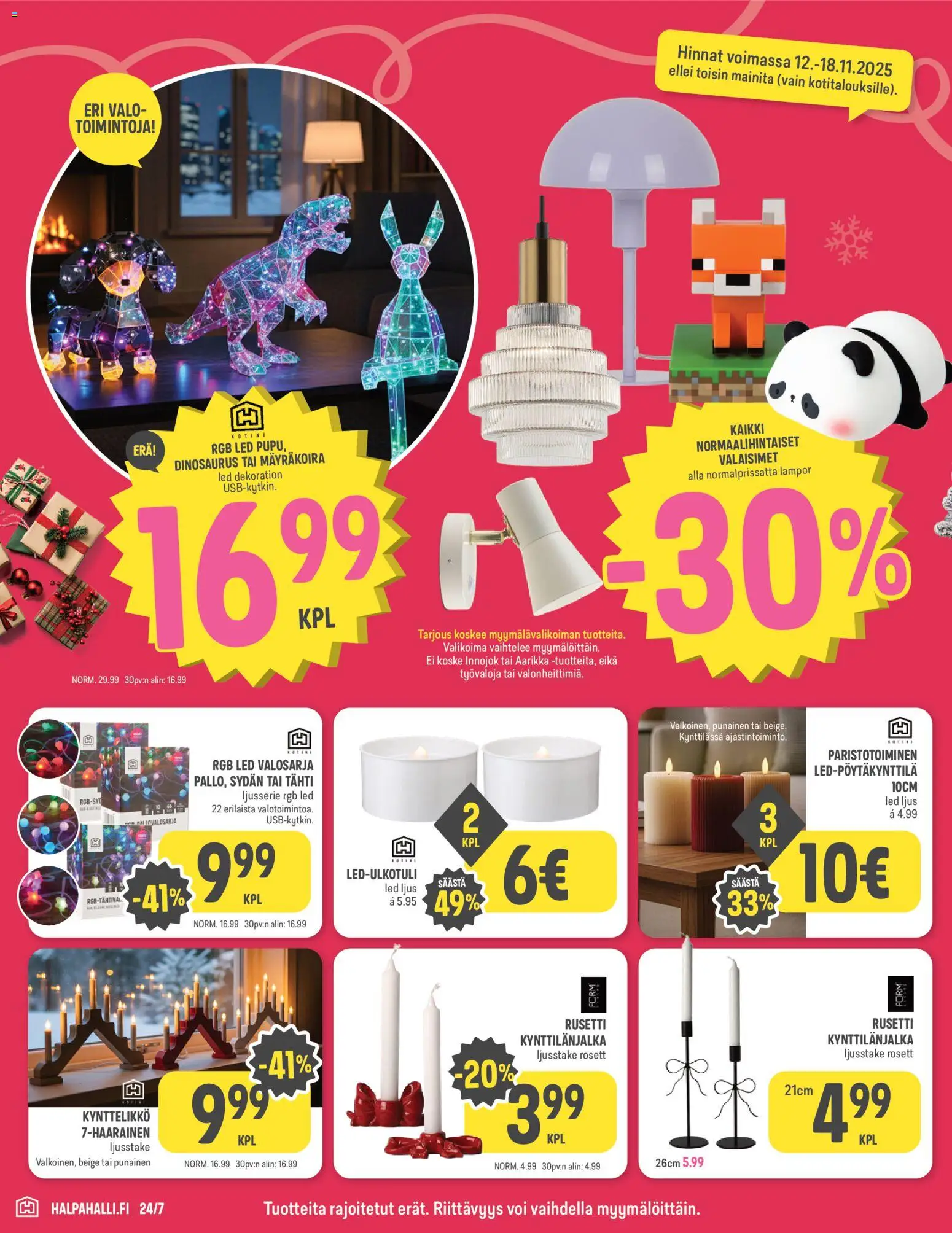 Halpa Halli - Black Friday – voimassa 12.11.2025 alkaen | Sivu: 12 | Tuotteet: Voi, Kynttelikkö