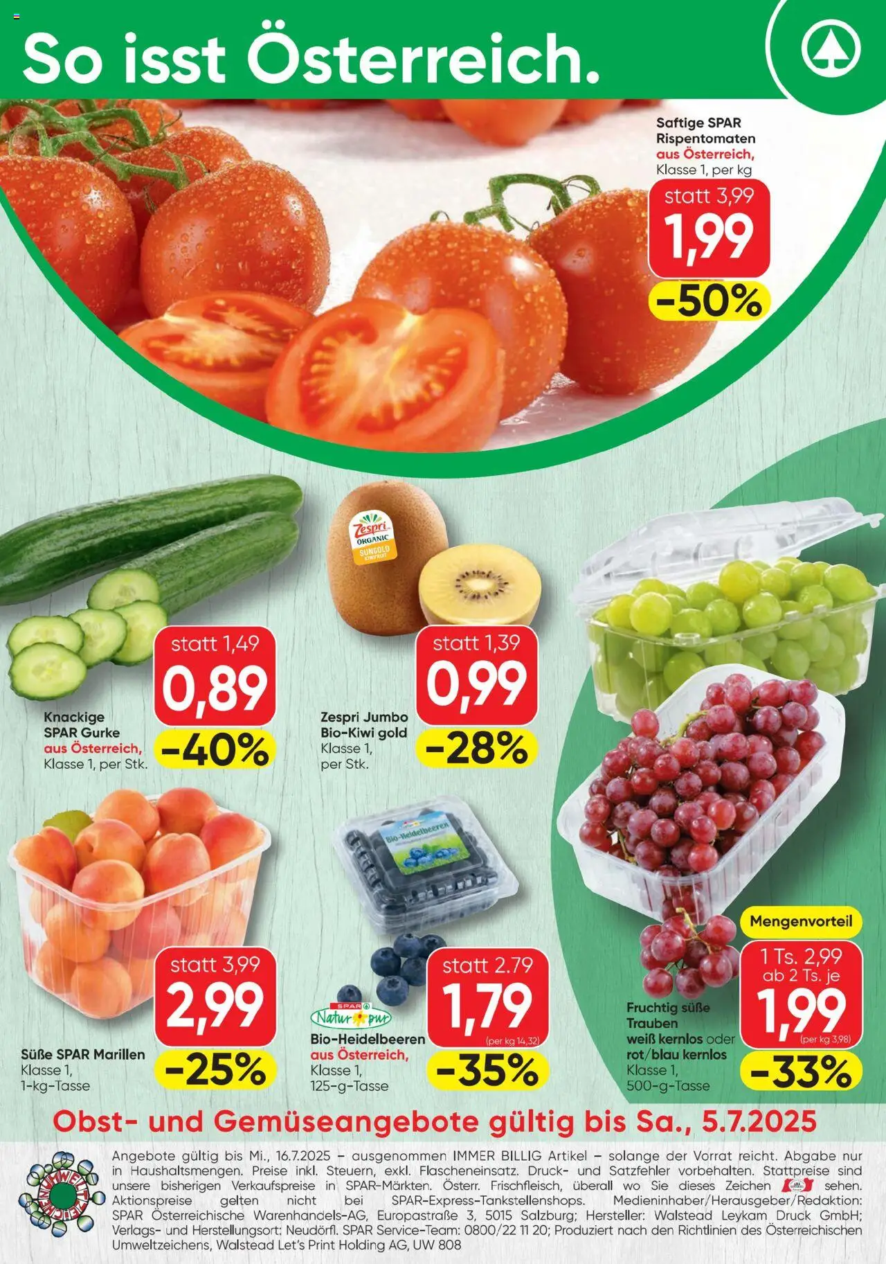 Spar Flugblatt gültig ab 03.07.2025 | Seite: 24 | Produkte: Obst