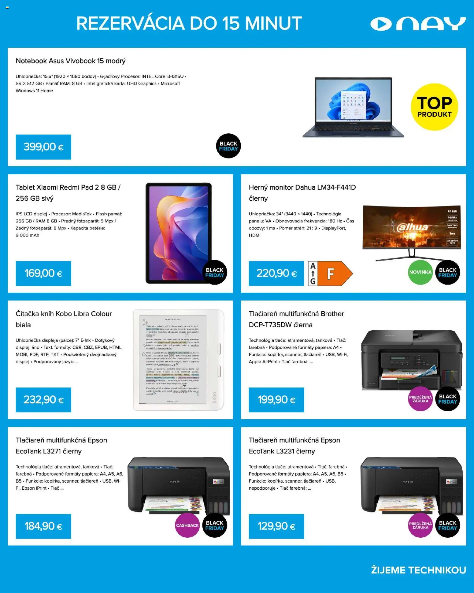 Nové NAY Elektrodom akcie – leták je platný od 10.11.2025 | Strana: 3 | Produkty: Monitor, Rám, Tablet, Tlačiareň