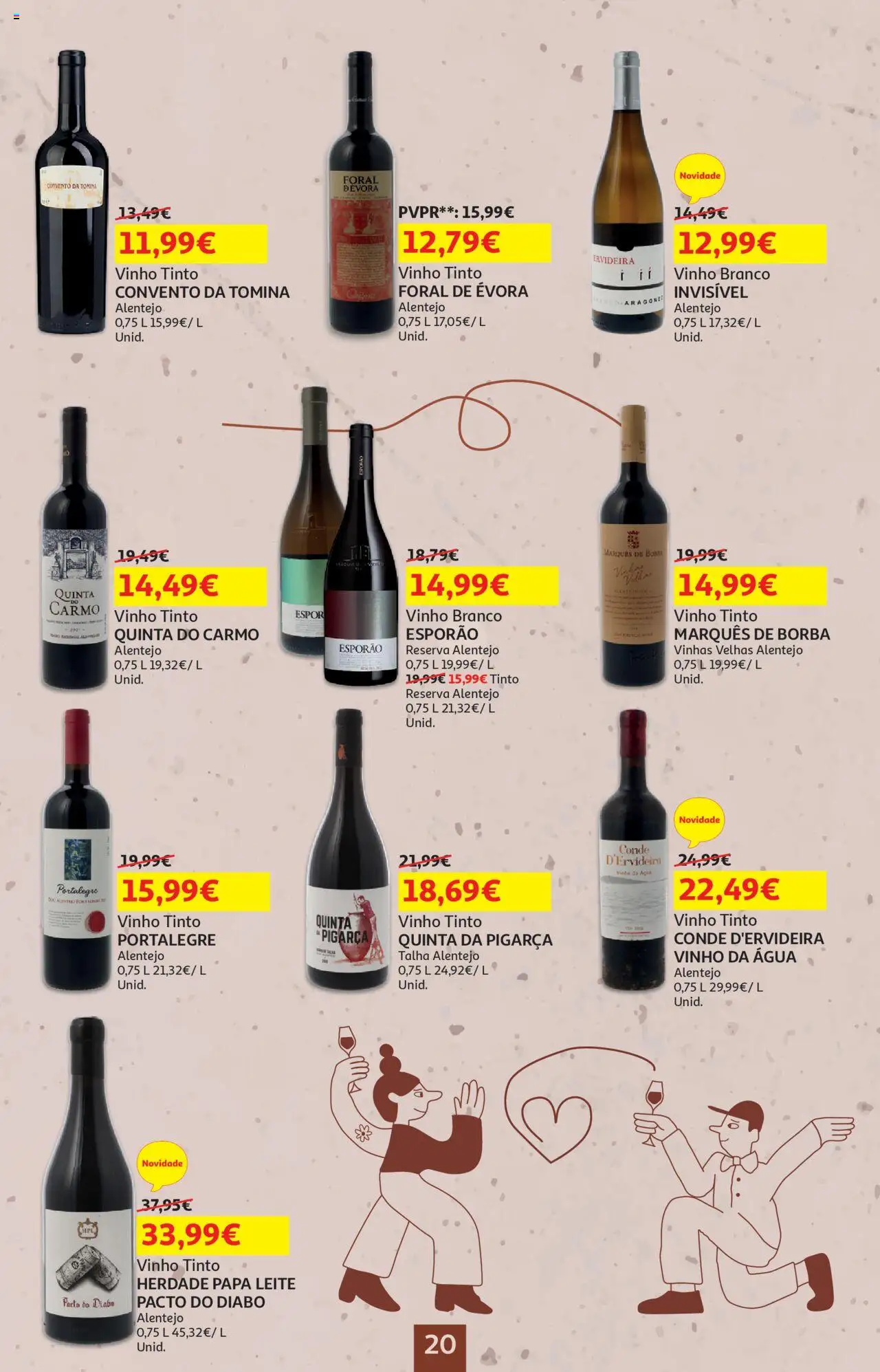 Auchan - Vinhos │ válido de 18.09.2025 | Página: 20 | Produtos: Agua, Leite, Vinho, Vinho tinto