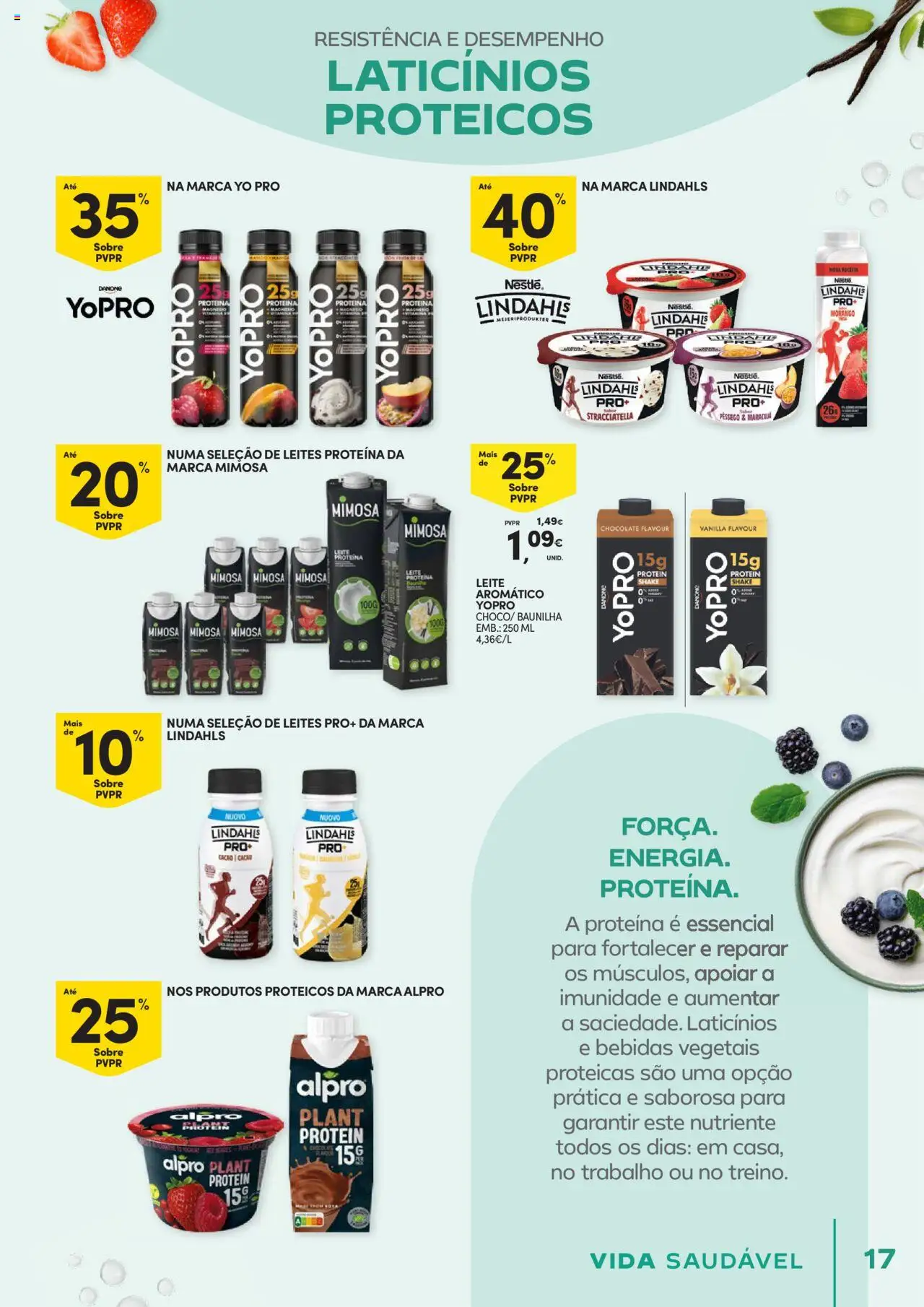 Continente - Vida Saudável: É de quem quer comer bem sem ginástica na carteira │ válido de 21.10.2025 | Página: 17 | Produtos: Leite proteina, Leite, Iogurte, Nestlé