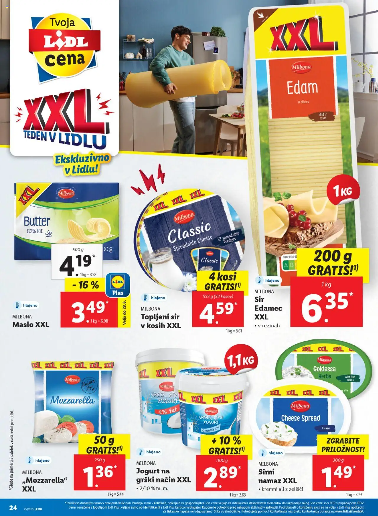 Lidl katalog │ velja od 19.06.2025 | Stran: 52 | Izdelki: Edamec, Namaz, Sir, Jogurt