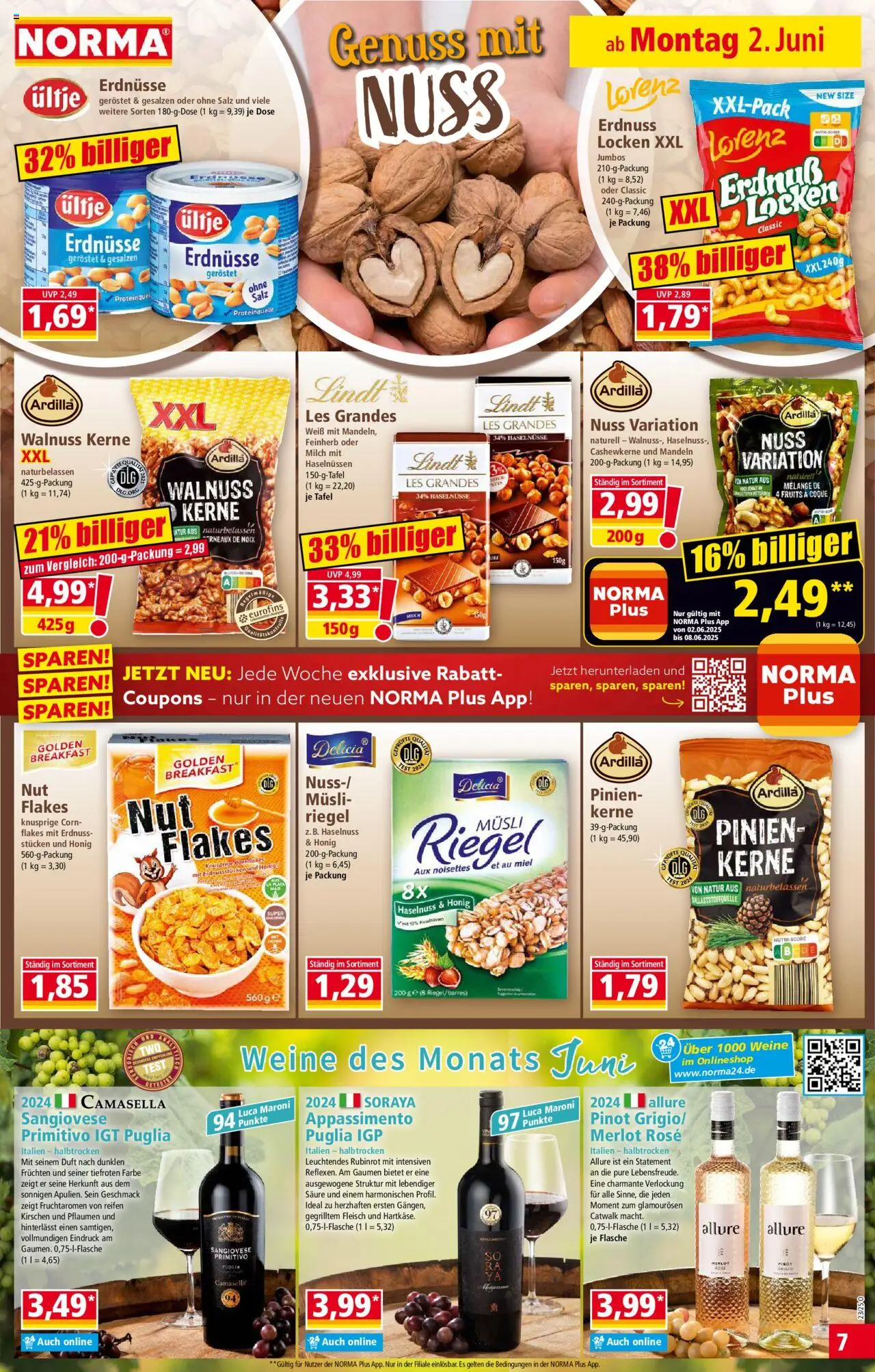 Norma Prospekt 	 - gültig ab dem 02.06.2025 | Seite: 7 | Produkte: Ultje erdnusse, Duft, Salz, Lindt