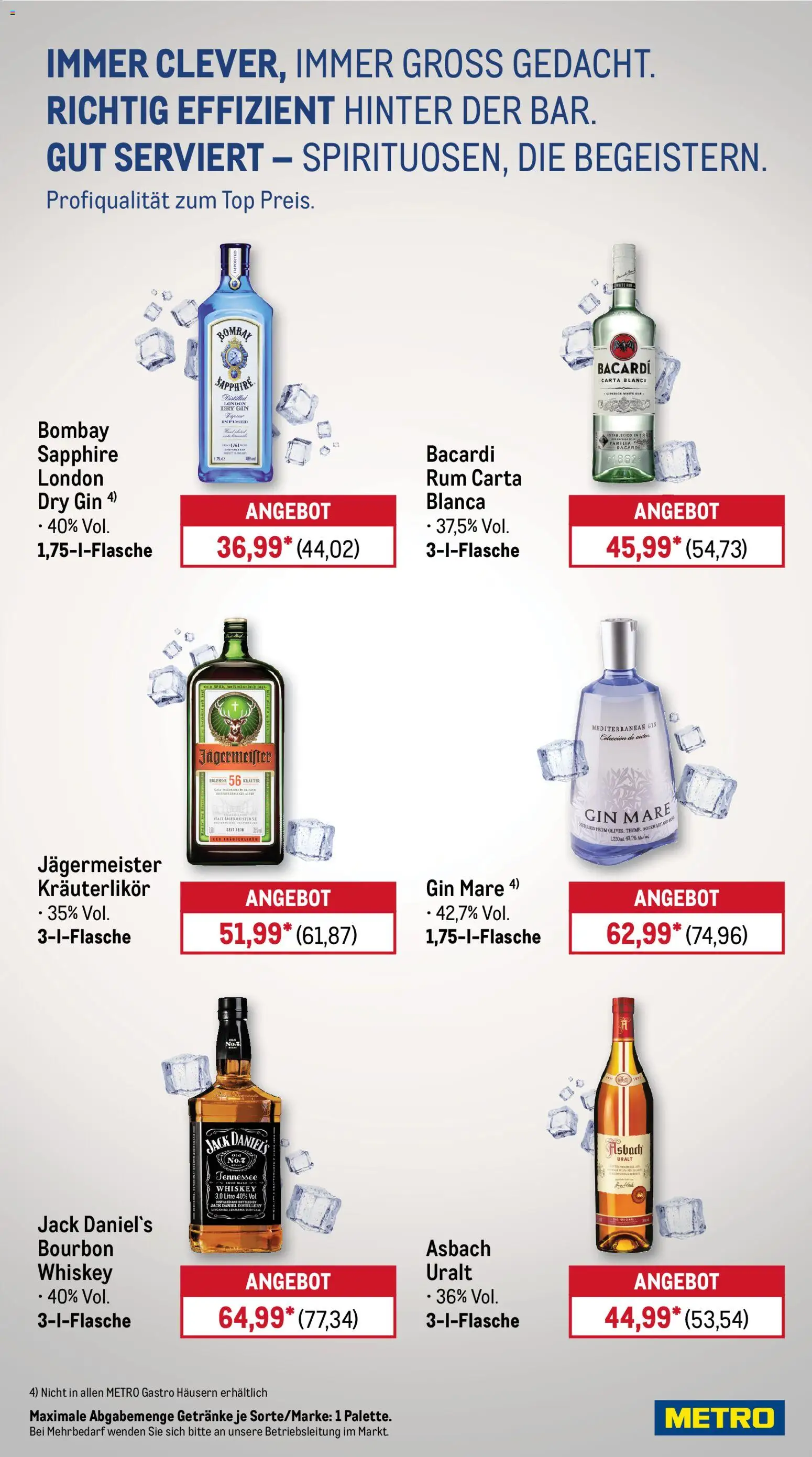 Metro - Wochen-Angebote Gastro – gültig ab 22.12.2025 | Seite: 15 | Produkte: Bacardi, Rum, Jägermeister, Gin