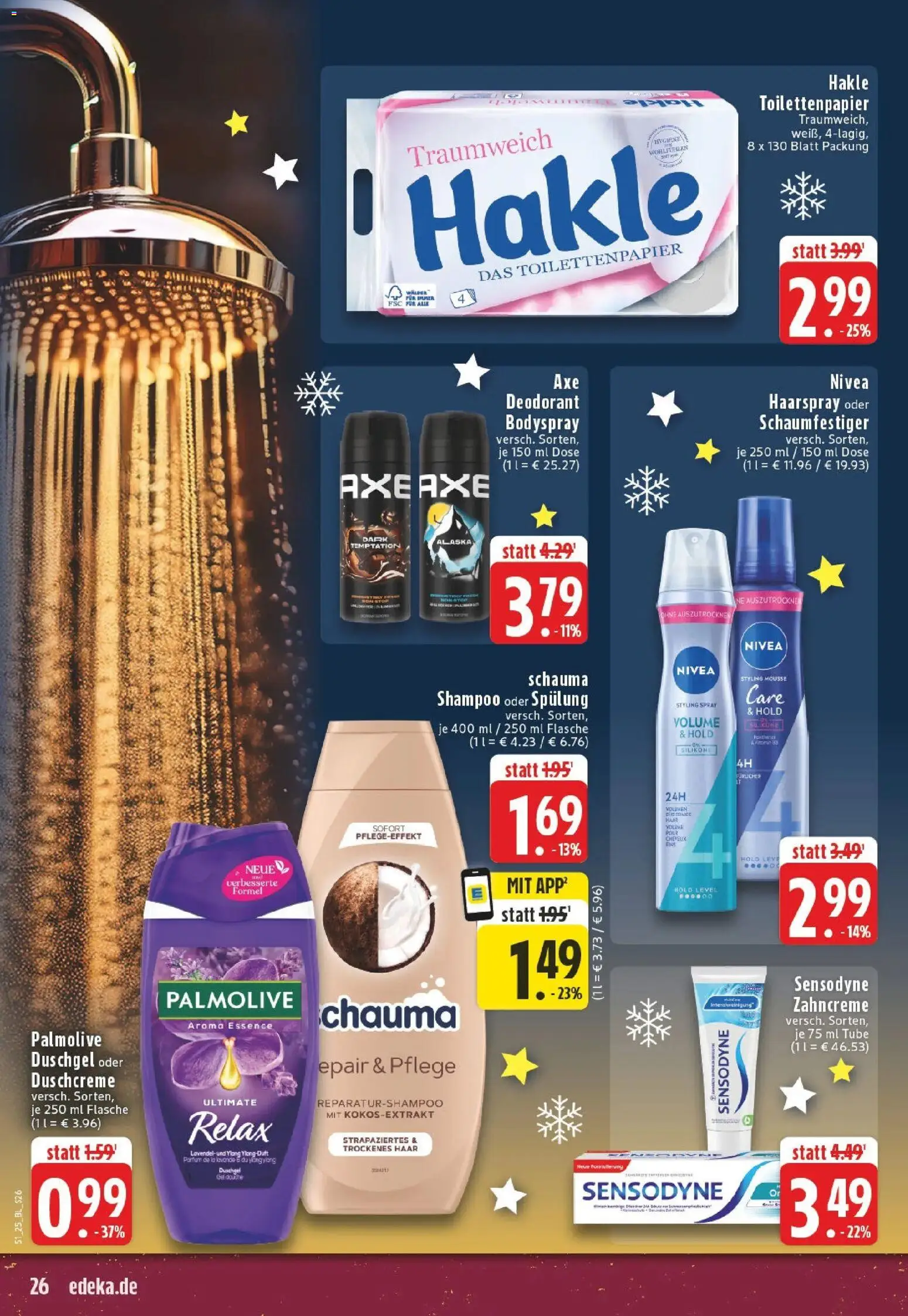 Edeka prospekt Castrop-Rauxel	 – gültig ab 15.12.2025 | Seite: 26 | Produkte: Schauma shampoo, Spülung, Shower Gel, Duschcreme