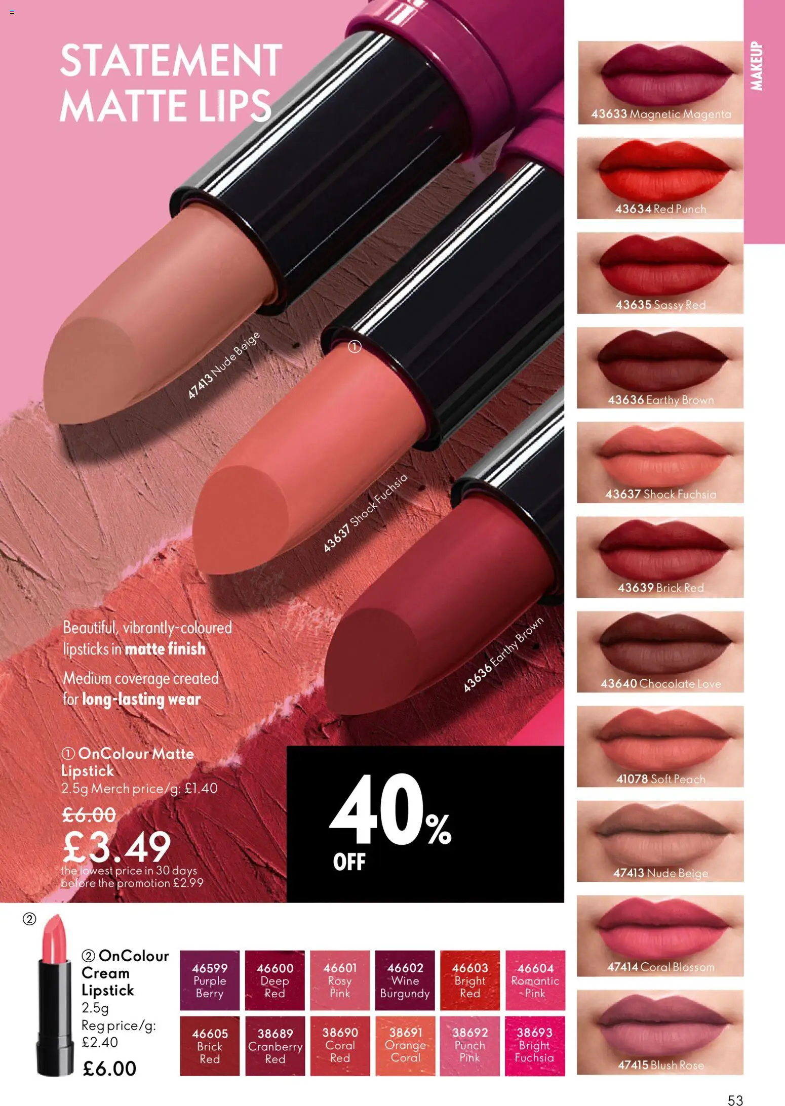 {H1} | Page: 53 | Products: Lipstick, Wine, Cream, Orange