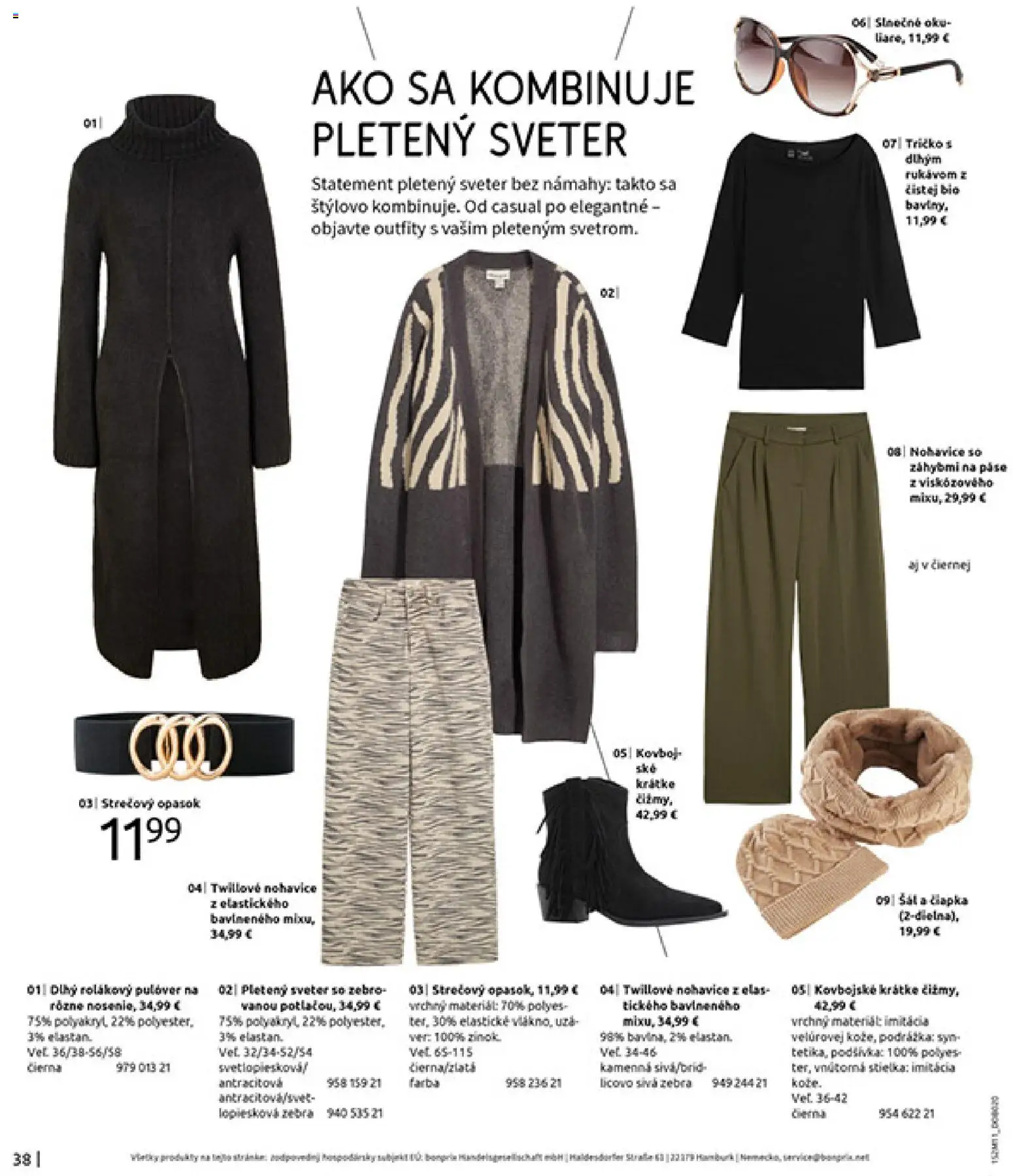 Nové Bonprix akcie – leták je platný od 16.12.2025 | Strana: 40 | Produkty: Sveter, Nohavice, Šál, Čiapka