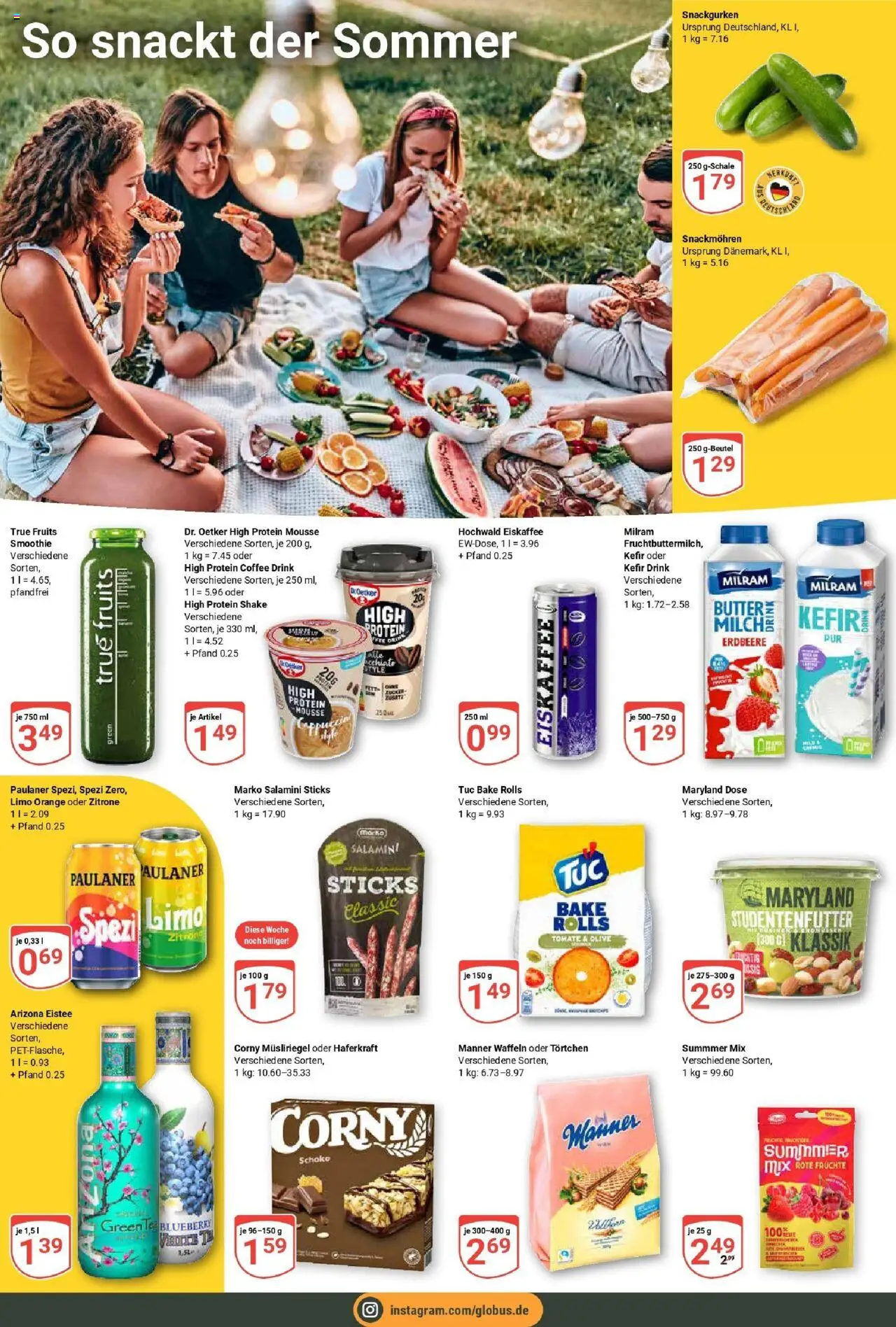Globus prospekt Hermsdorf	 - gültig ab dem 03.08.2025 | Seite: 20 | Produkte: Kefir, Butter, Waffeln, Paulaner
