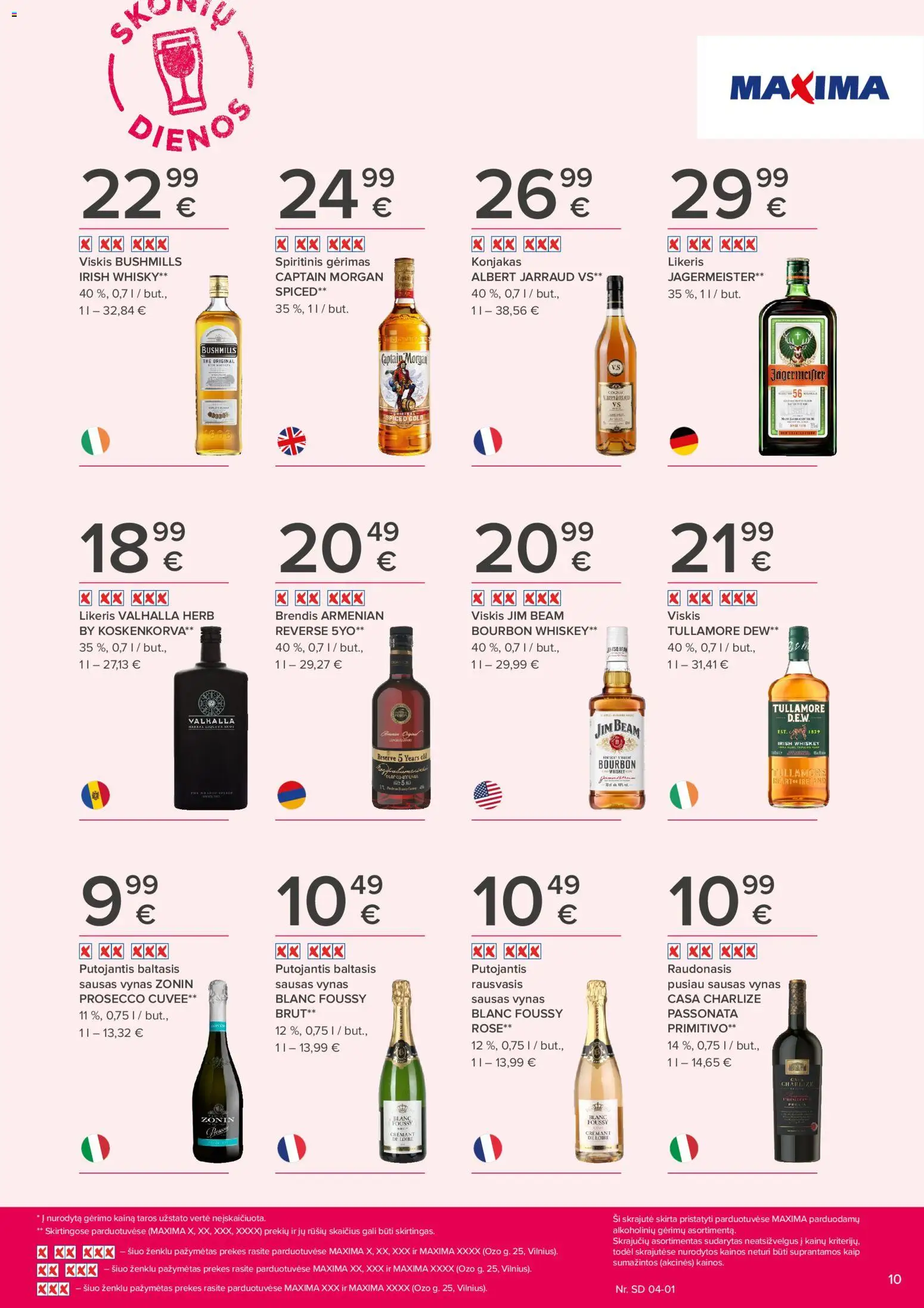 MAXIMA akcijos nuo 19.03.2026 | Puslapis: 10 | Prekių: Viskis, Vynas