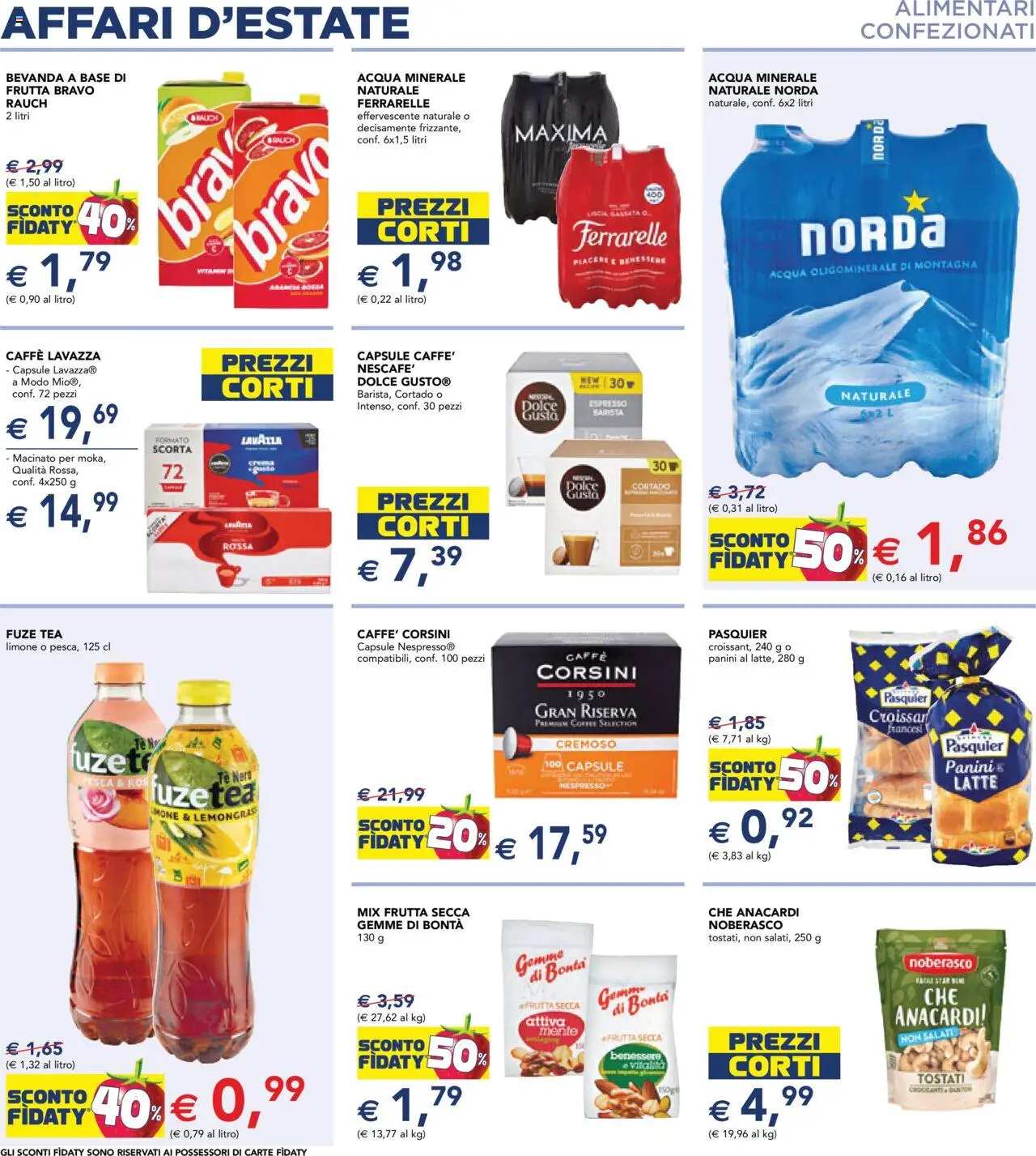 Volantino Esselunga S del 31.07.2025 | Pagina: 14 | Prodotti: Anacardi, Lavazza, Acqua minerale, Macinato