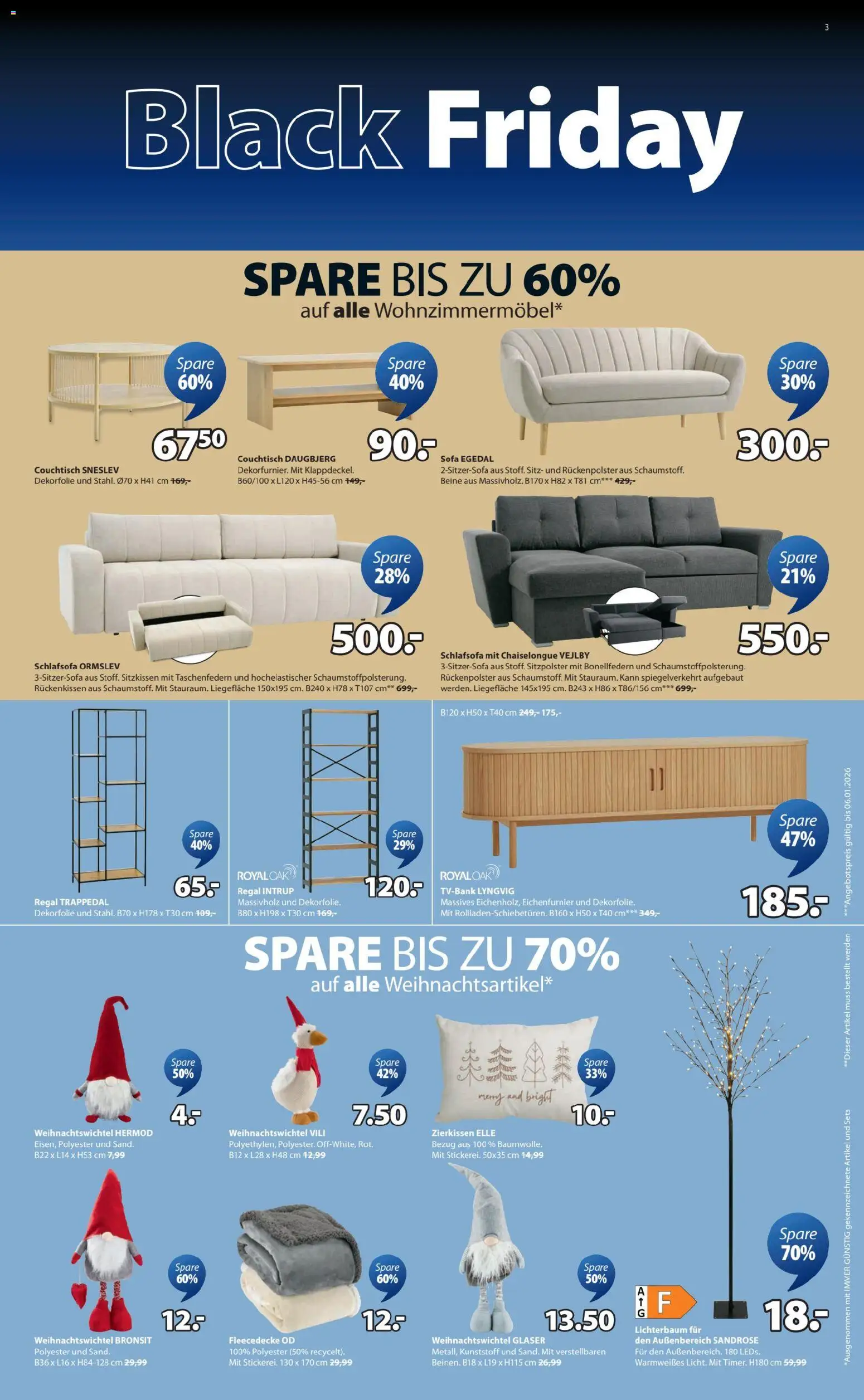 JYSK - Black Friday gültig ab 24.11.2025 | Seite: 3 | Produkte: Sofa, Couchtisch, Regal