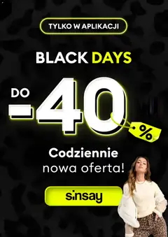 Pogląd oferty "Sinsay Black Friday" - ważna od 30.10.2025