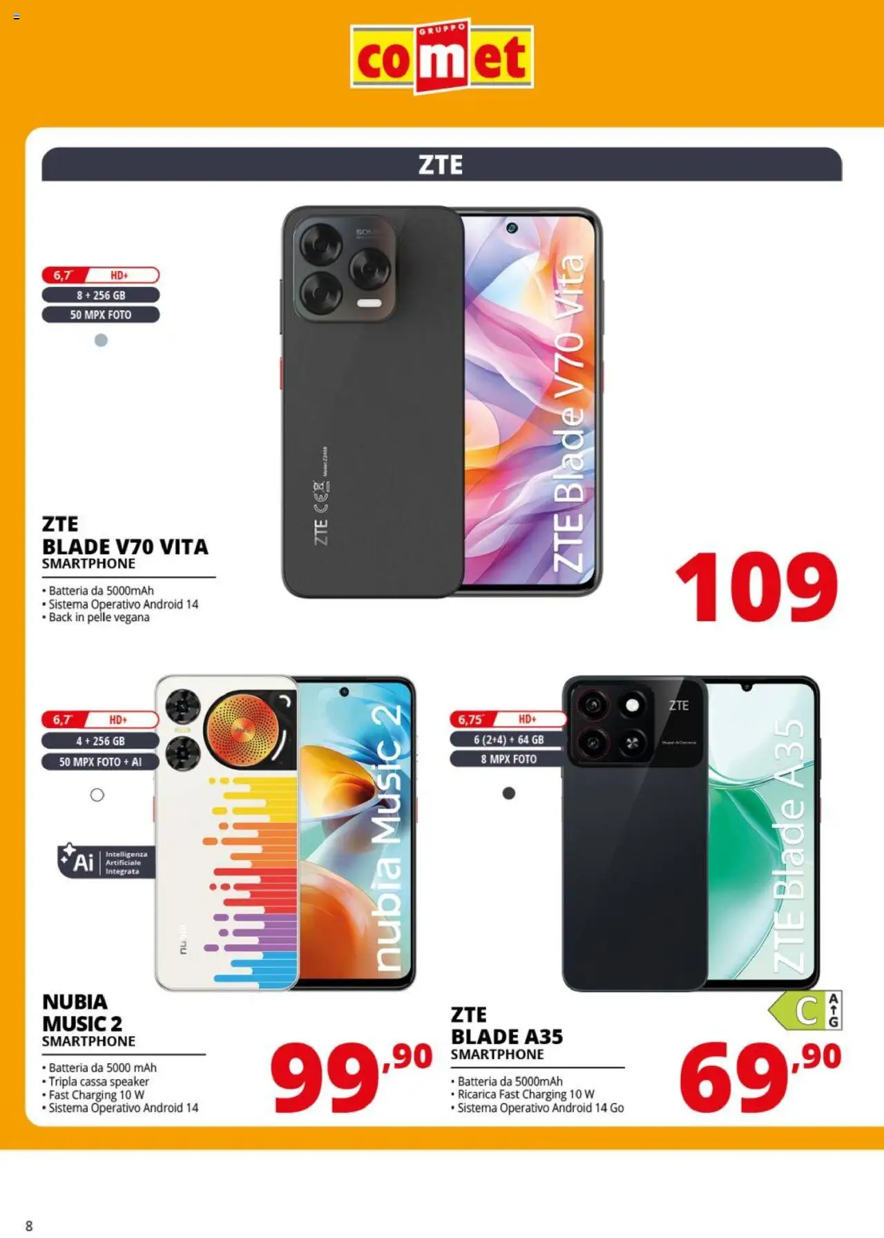 Volantino Comet del 15.09.2025 | Pagina: 8 | Prodotti: Smartphone, Speaker, Batteria