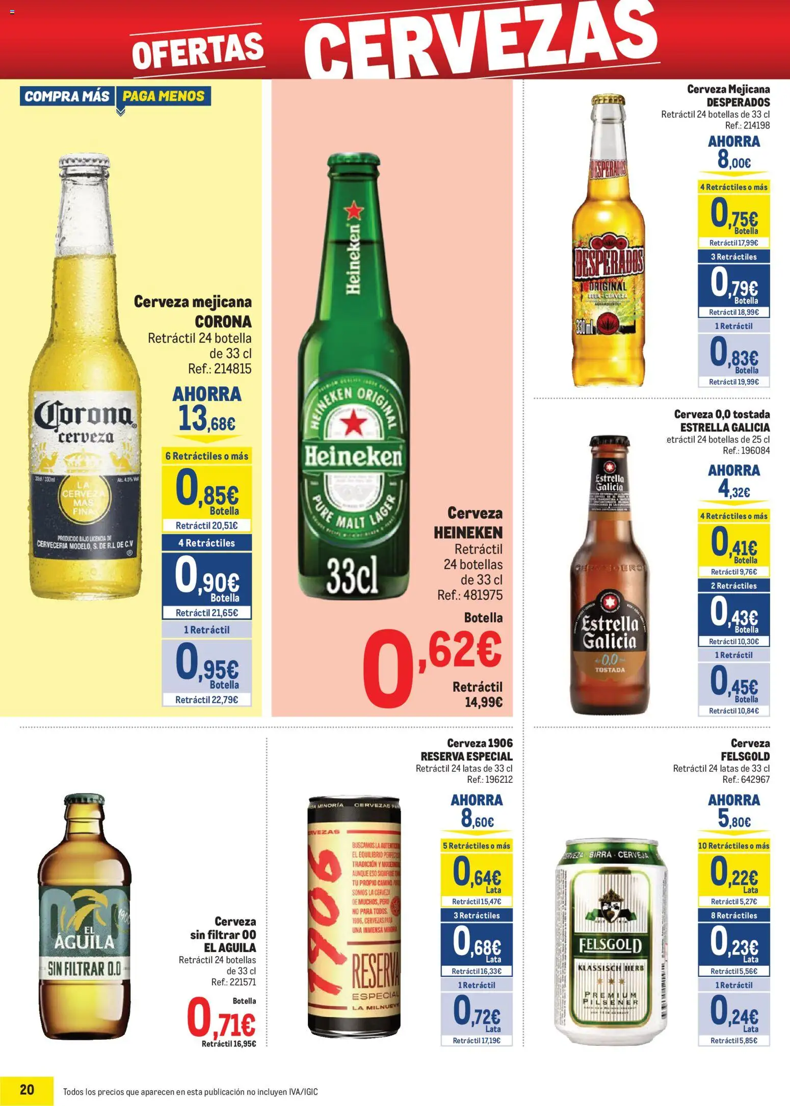 Makro - Precios Cataluña │ válido desde el 06.01.2026 | Página: 20 | Productos: Cerveza, Παρμεζάνα, Σπανάκι
