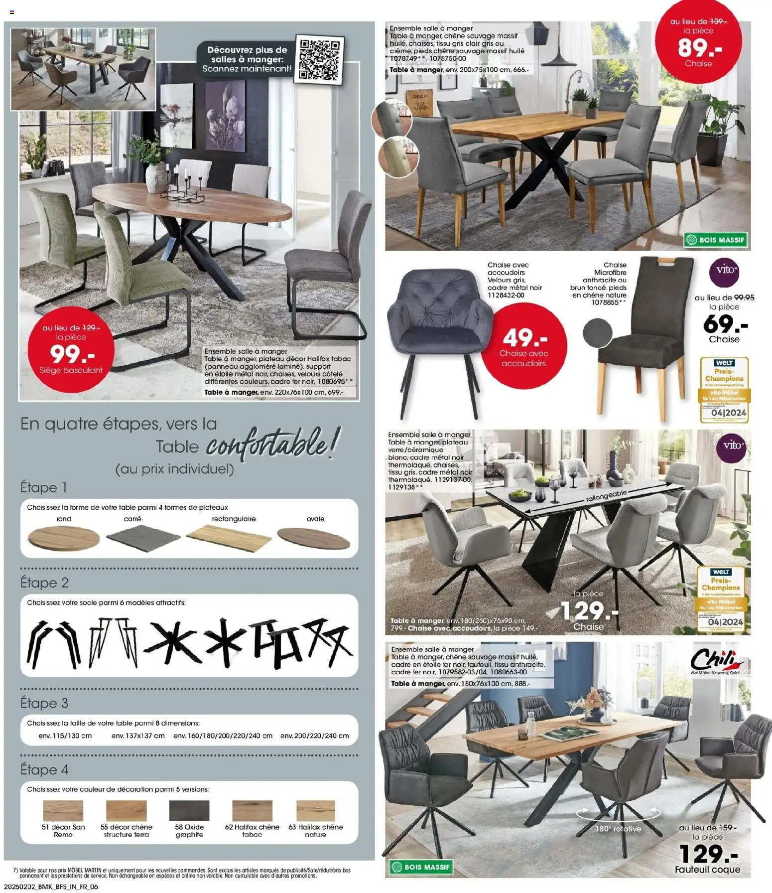 {H1} | Page: 6 | Produits: Fauteuil, Table, Chaise, Huile