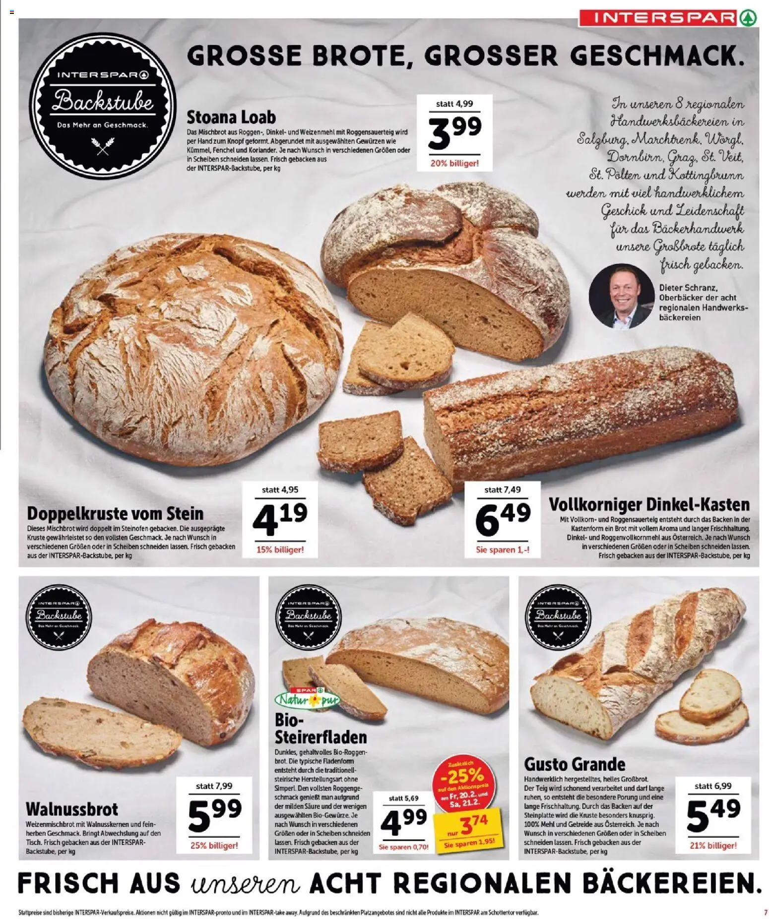 Interspar Flugblatt - Burgenland Sued gültig ab 19.02.2026 | Seite: 7 | Produkte: Getreide, Brot