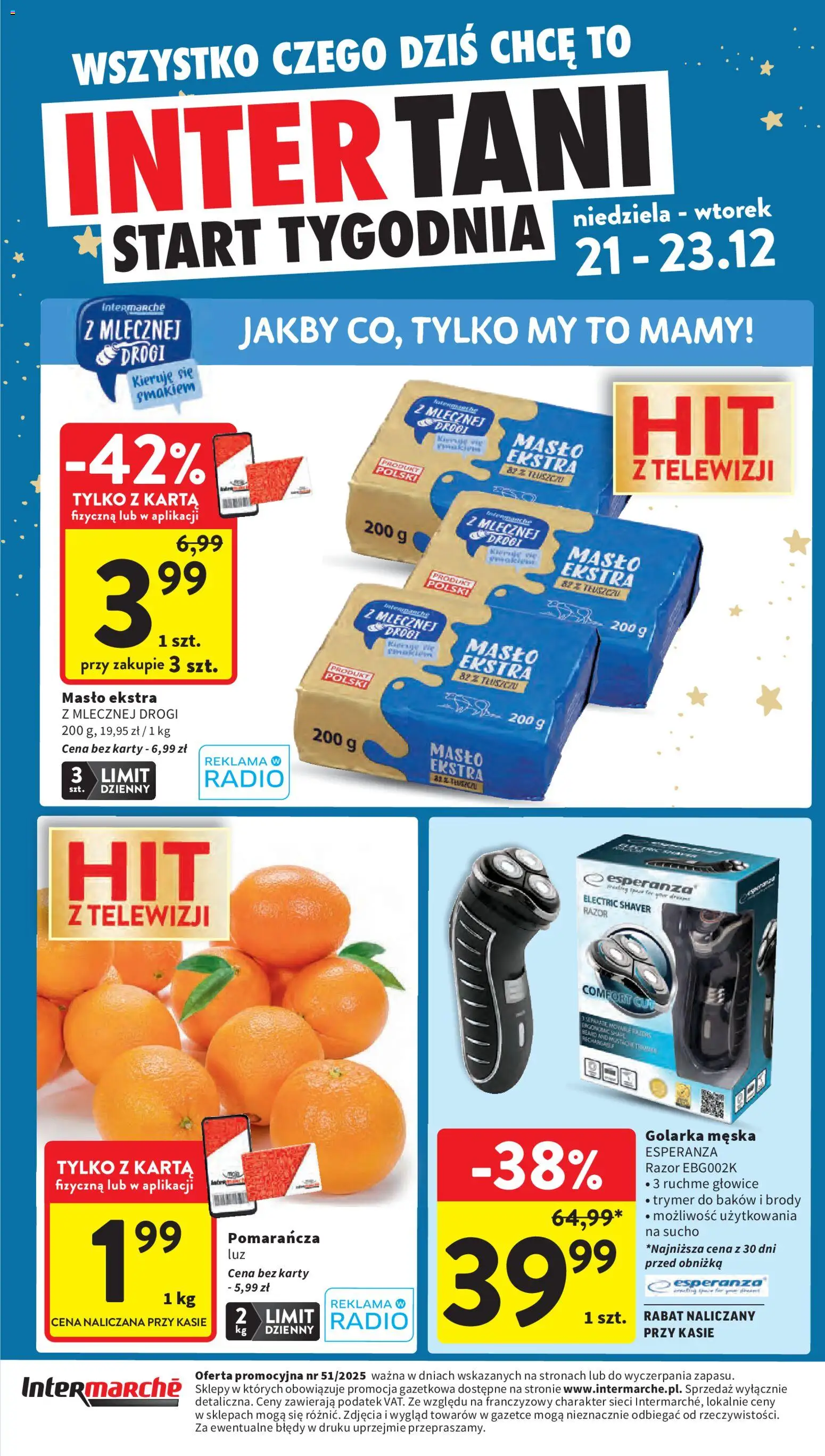 Intermarche Gazetka od 18.12.2025 | Strona: 60 | Produkty: Karta, Radio, Golarka, Masło