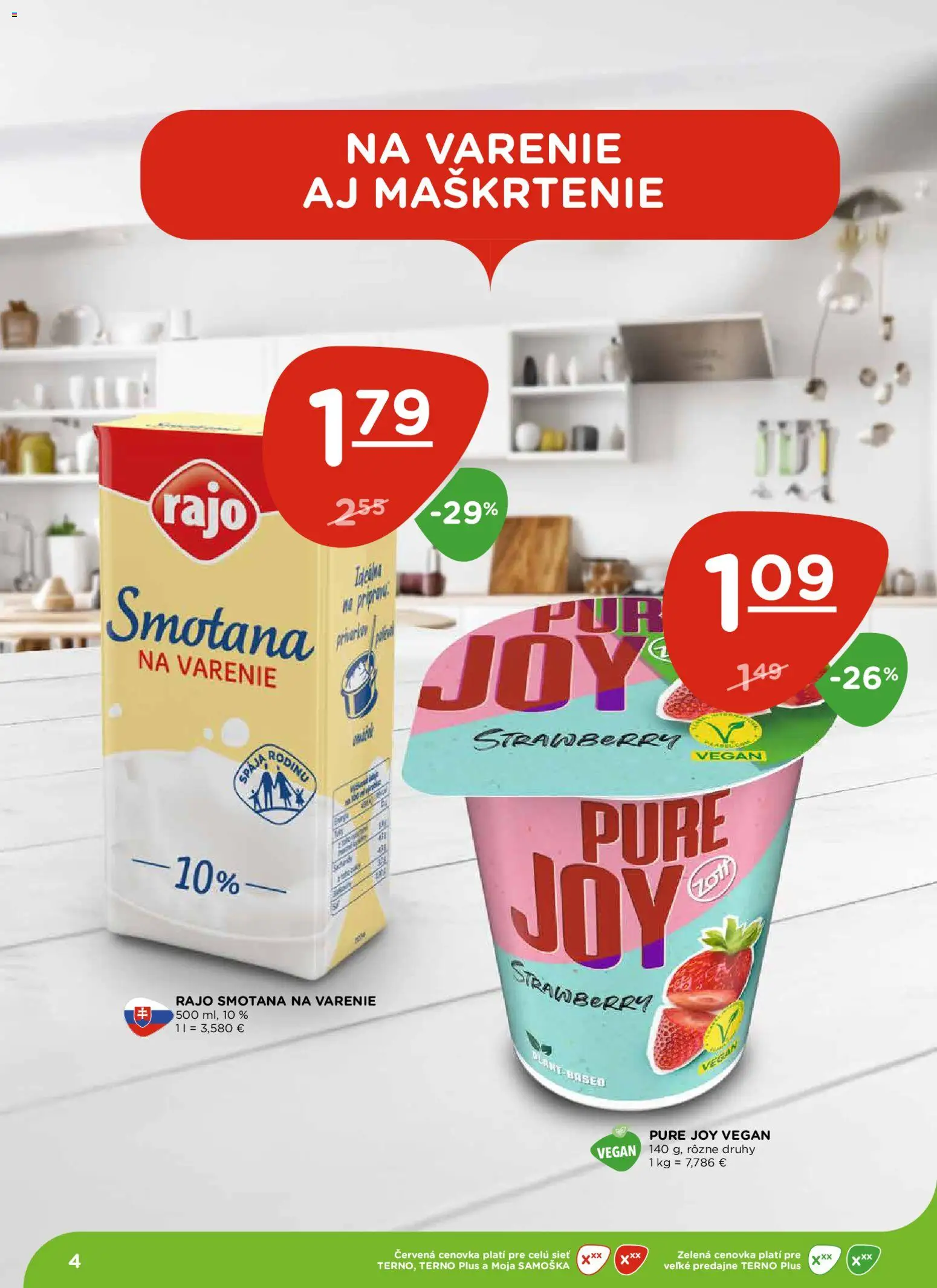 Nové Terno akcie – leták je platný od 06.11.2025 | Strana: 4 | Produkty: Smotana