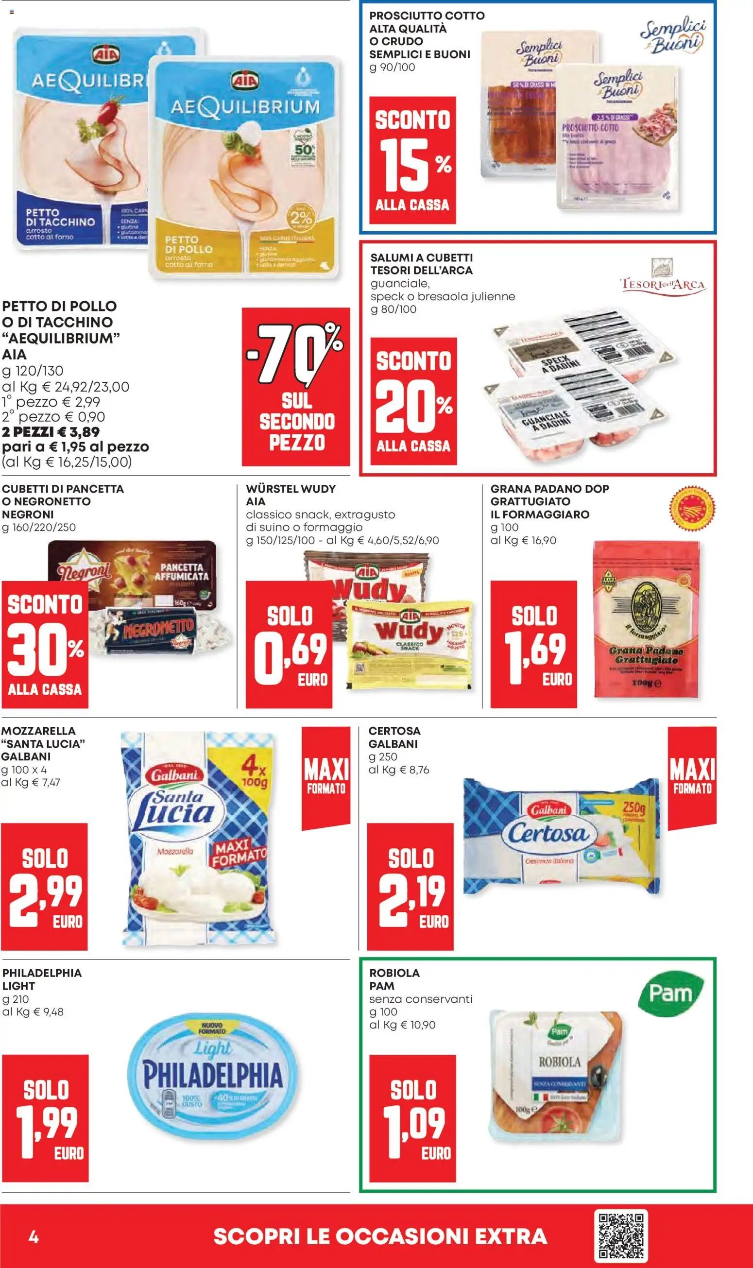 Volantino Panorama del 23.04.2026 | Pagina: 4 | Prodotti: Arrosto, Prosciutto Cotto, Grana Padano, Crescenza