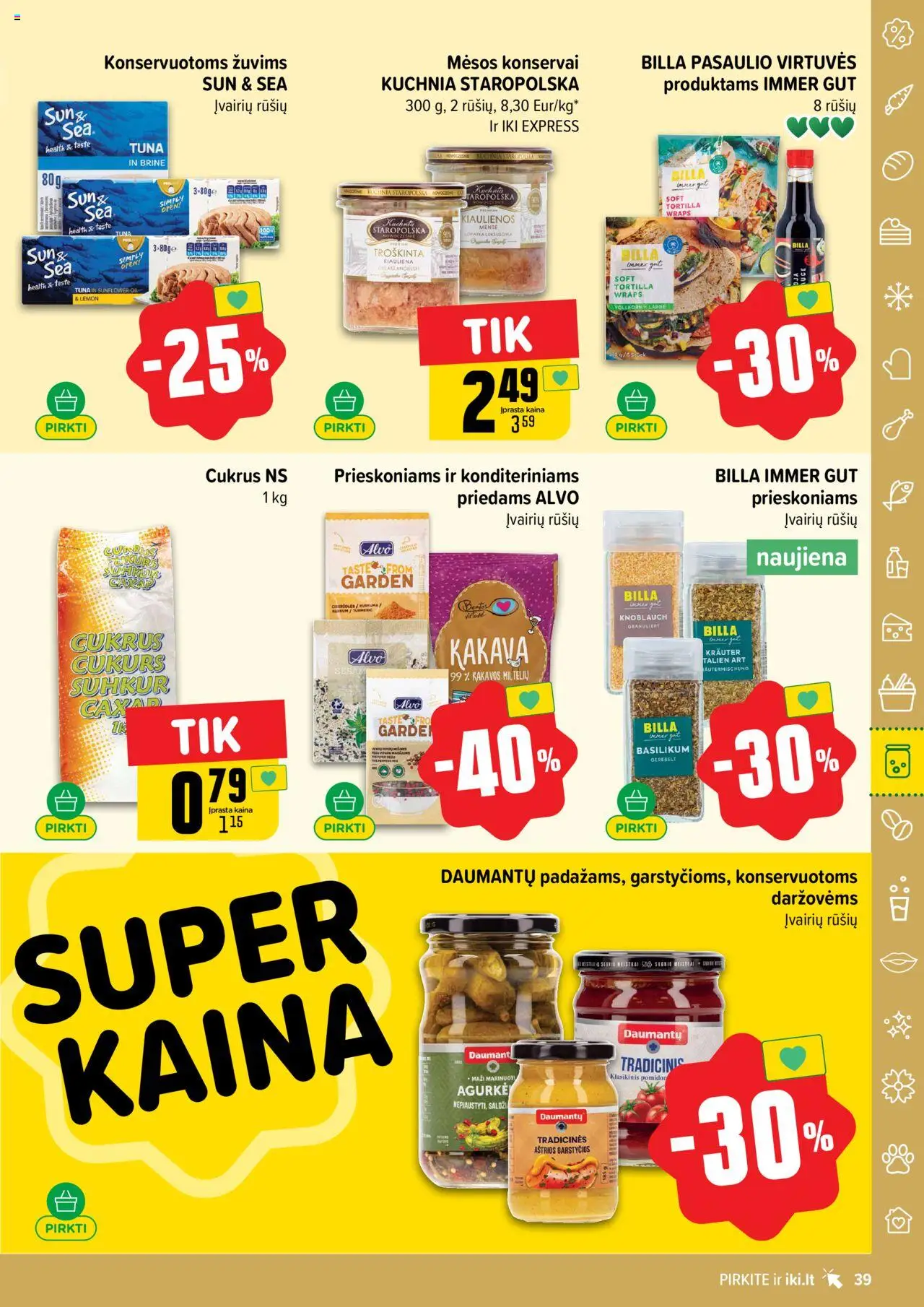 IKI - Leidinys│galioja nuo 11.08.2025 | Puslapis: 39 | Prekių: Kiaulienos, Konservai, Kiauliena, Cukrus