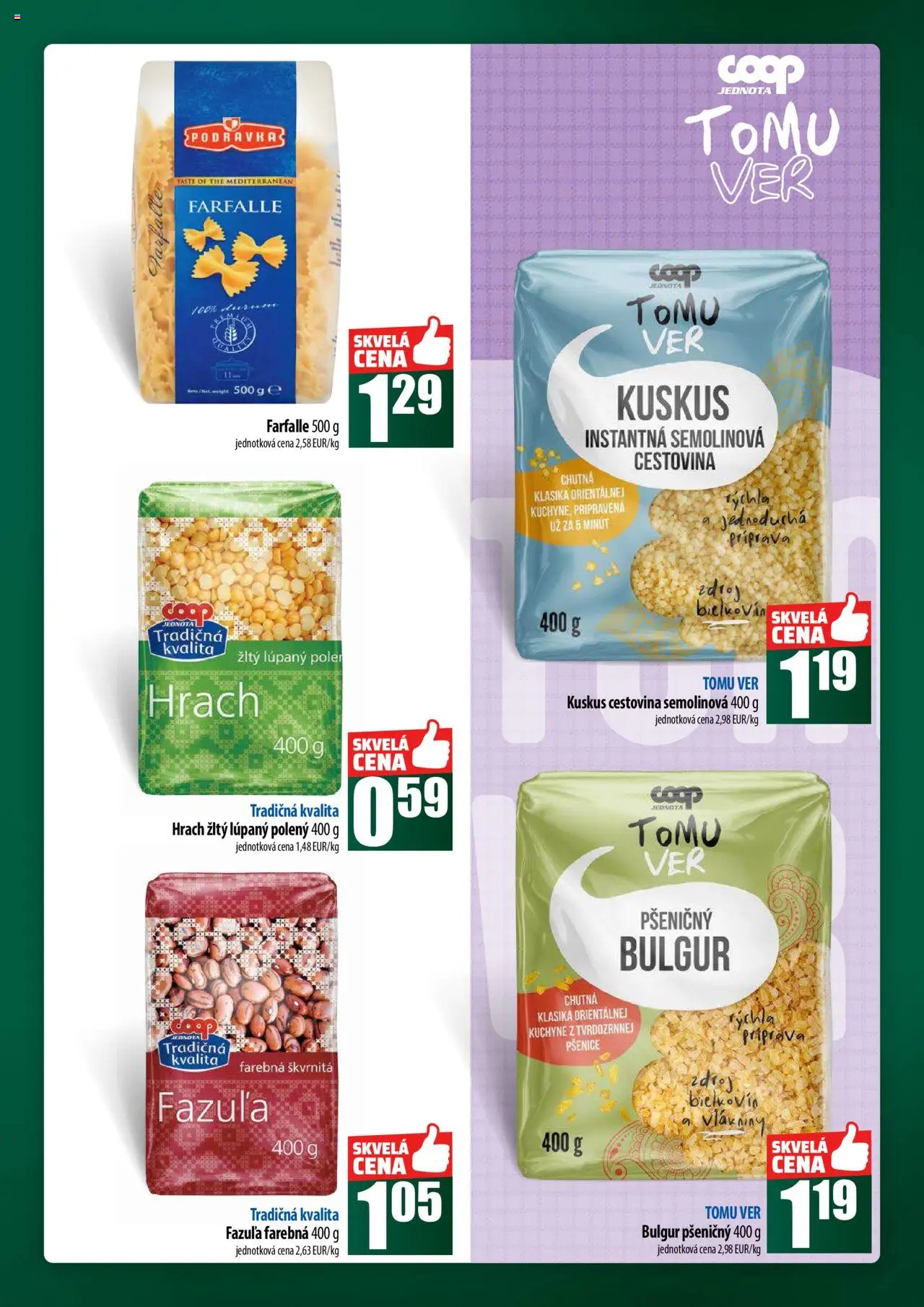 Nové COOP Jednota akcie – leták je platný od 02.10.2025 | Strana: 33 | Produkty: Fazuľa, Hrach, Kuchyne