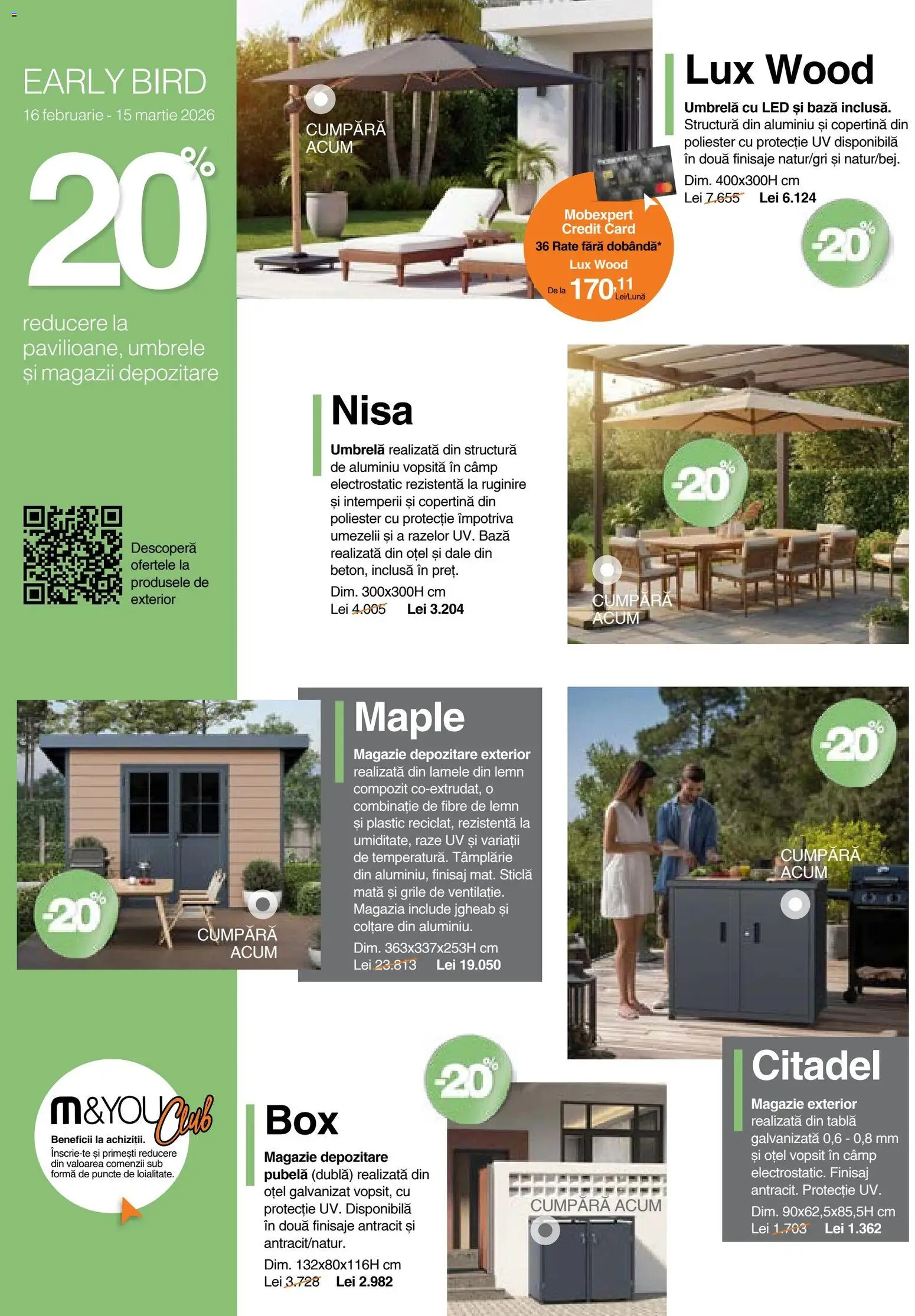 Noul catalog Mobexpert – valabil de la 16.02.2026 | Pagină: 7 | Produse: Umbrelă, Copertină, Tablă, Babak