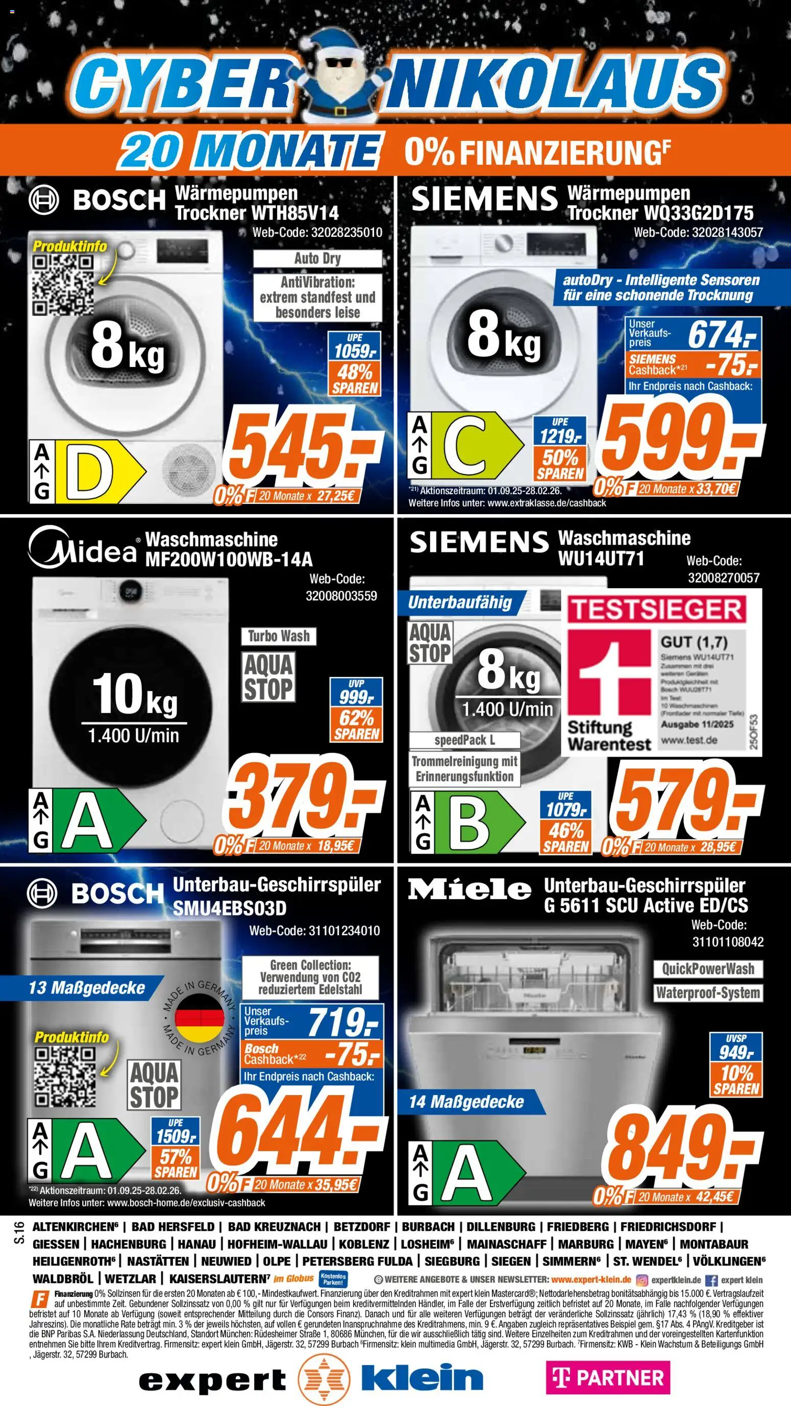 Expert - Cyber Nikolaus – gültig ab 01.12.2025 | Seite: 16 | Produkte: Miele, Bosch, Bad, Waschmaschine