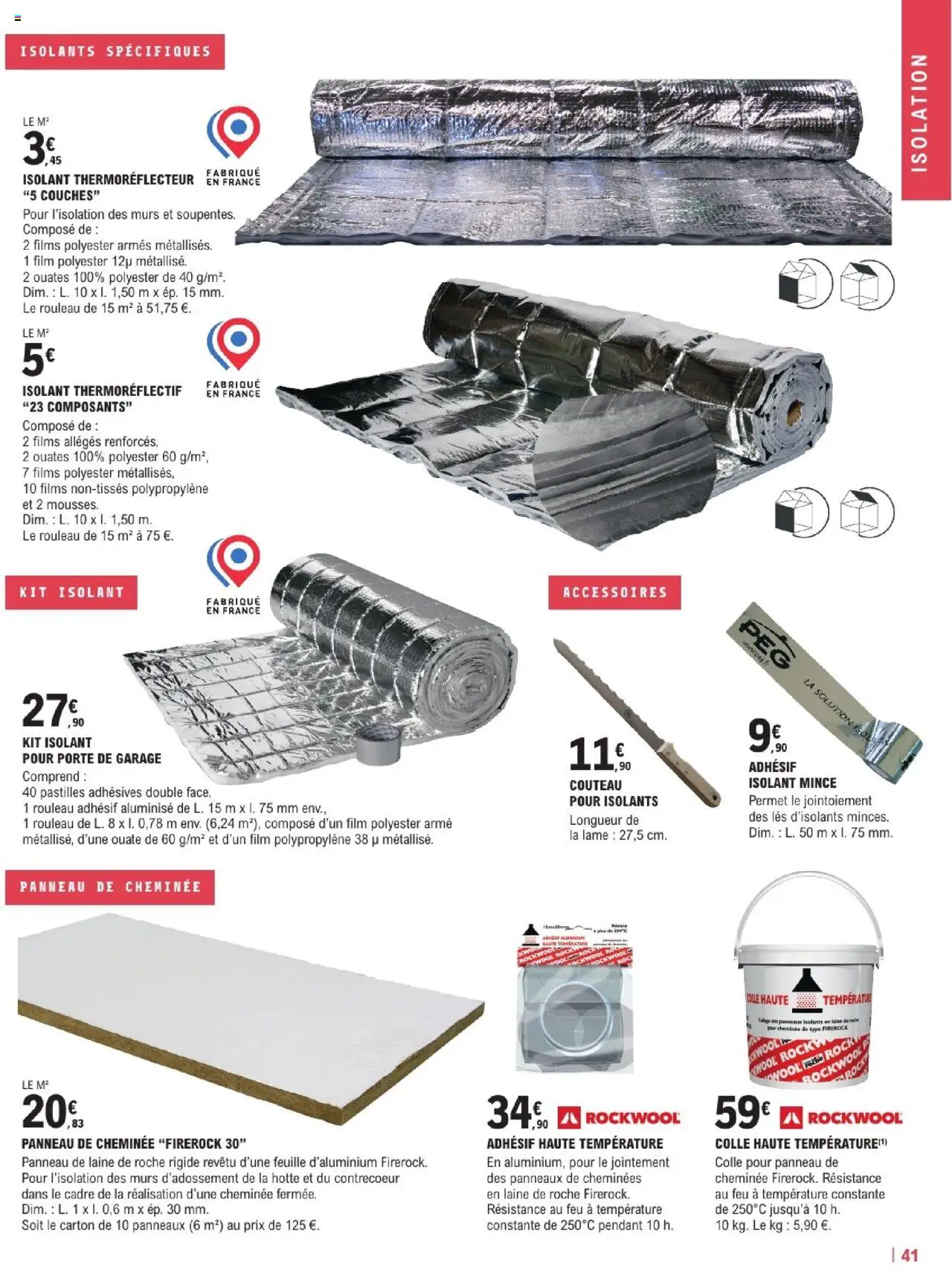  | Page: 41 | Produits: Couches, Rouleau, Porte, Colle