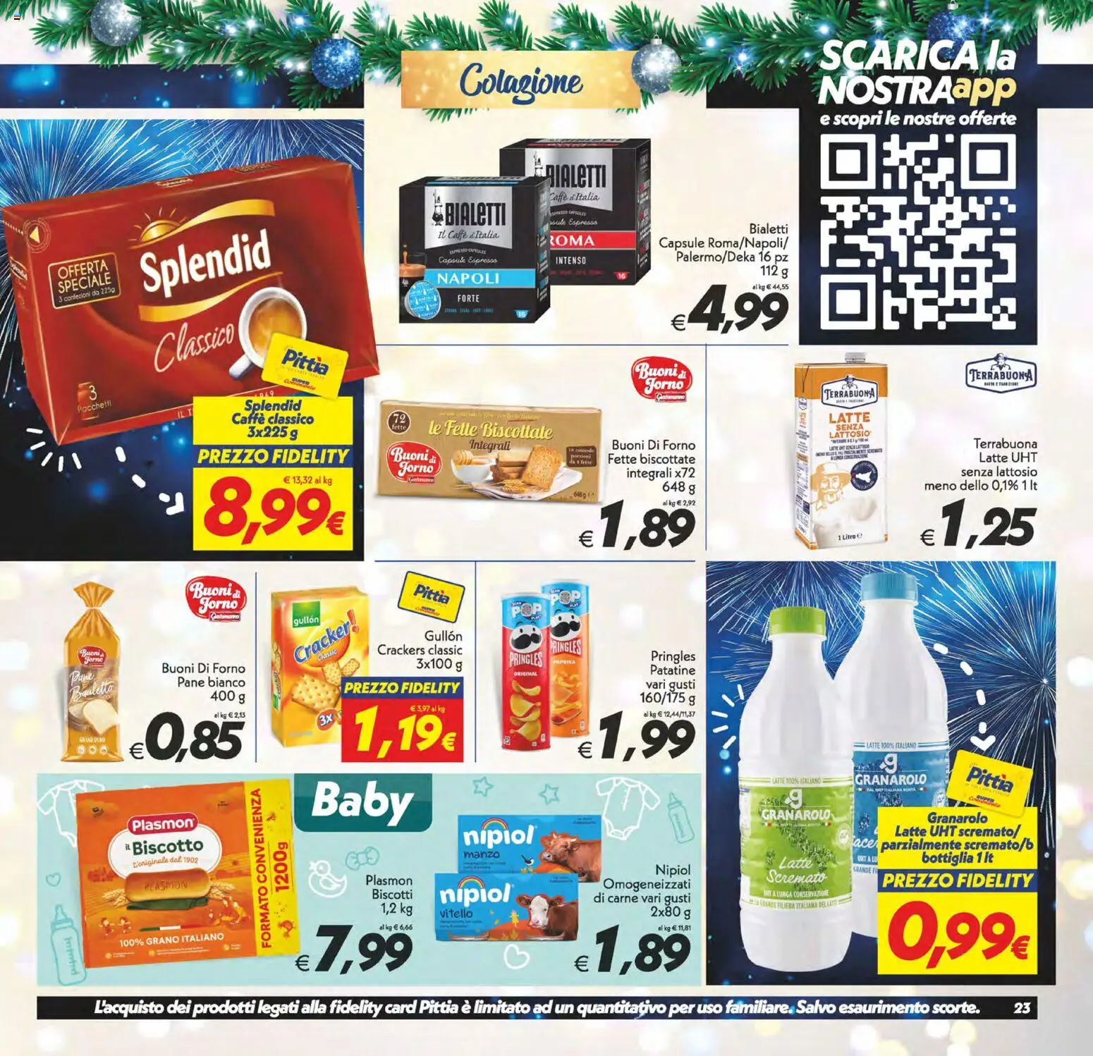 Volantino SuperConveniente del 27.12.2025 | Pagina: 23 | Prodotti: Pane, Biscotti, Vitello, Fette biscottate
