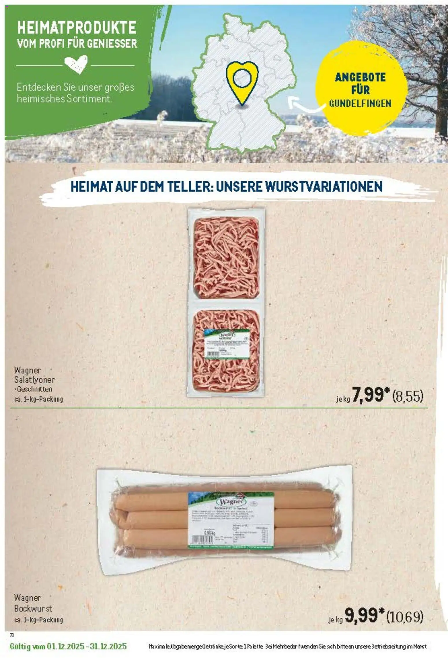 Metro Regionaler Flyer – gültig ab 01.12.2025 | Seite: 31 | Produkte: Bockwurst