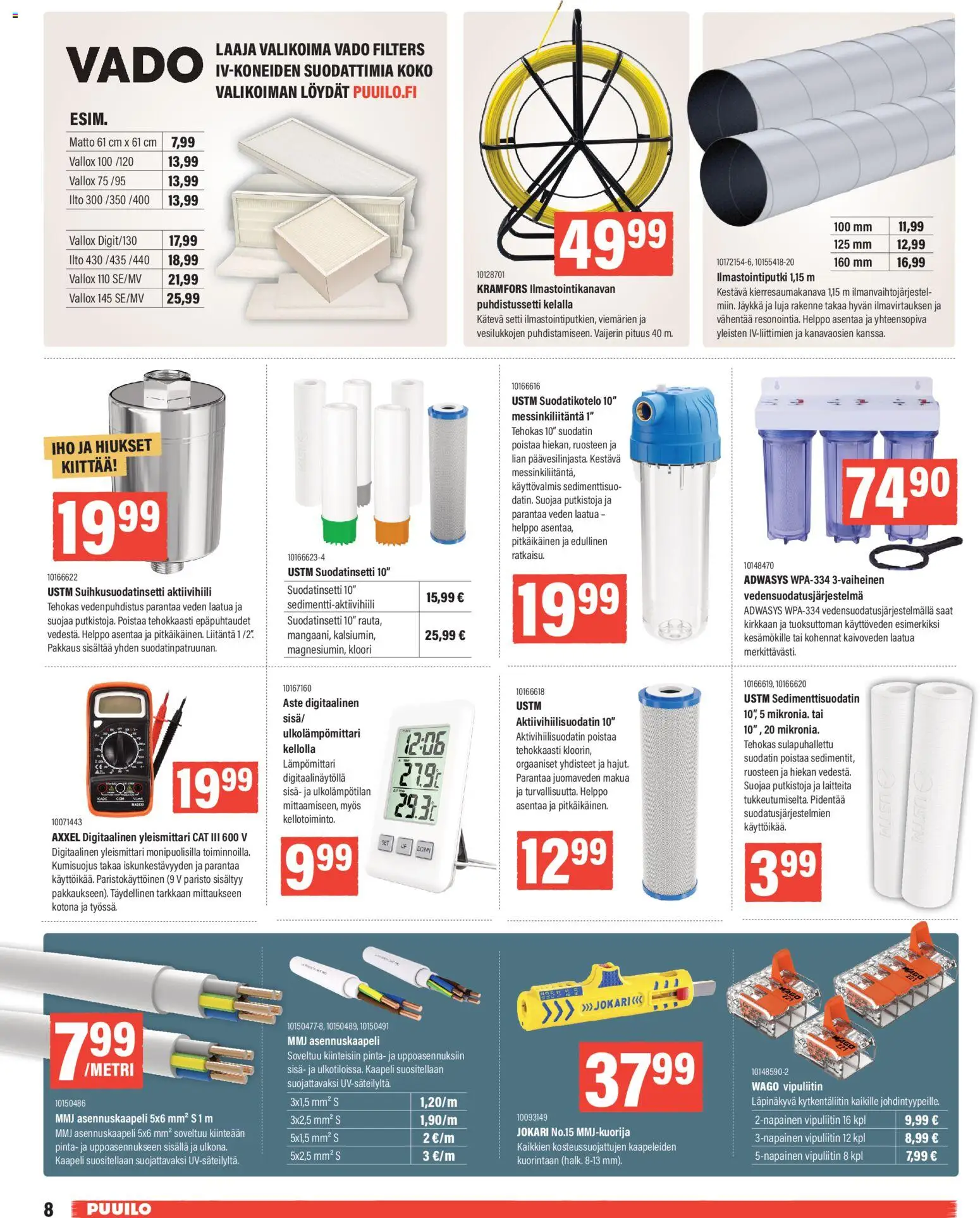 Puuilo tarjoukset – voimassa 02.03.2026 alkaen | Sivu: 8 | Tuotteet: Lämpömittari, Matto, Kaapeli