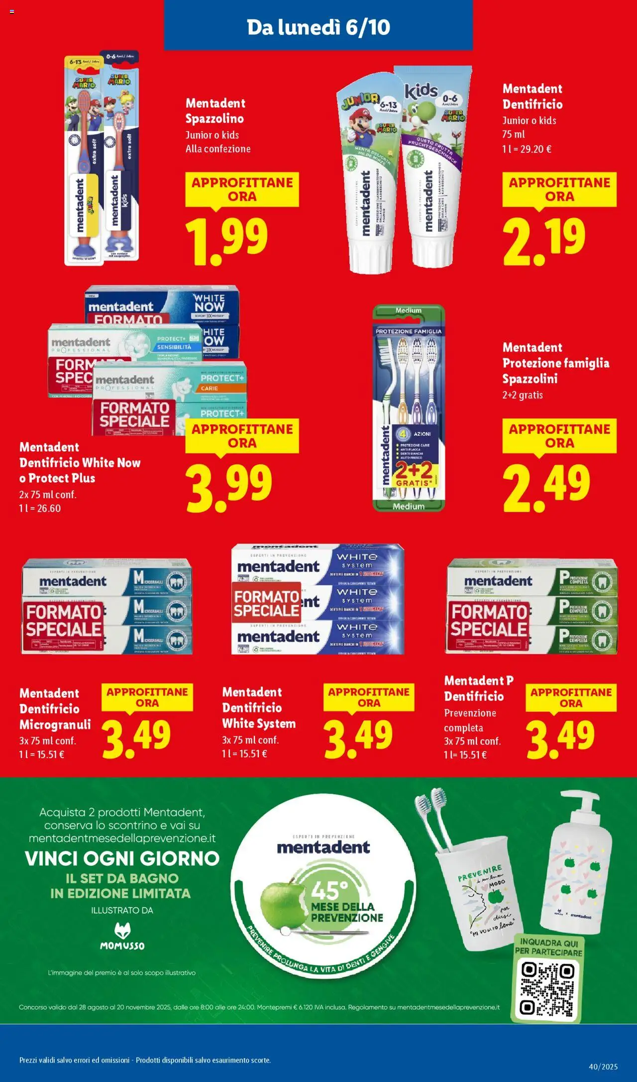 Volantino Lidl del 06.10.2025 | Pagina: 17 | Prodotti: Dentifricio, Spazzolino, Frutta, Bagno