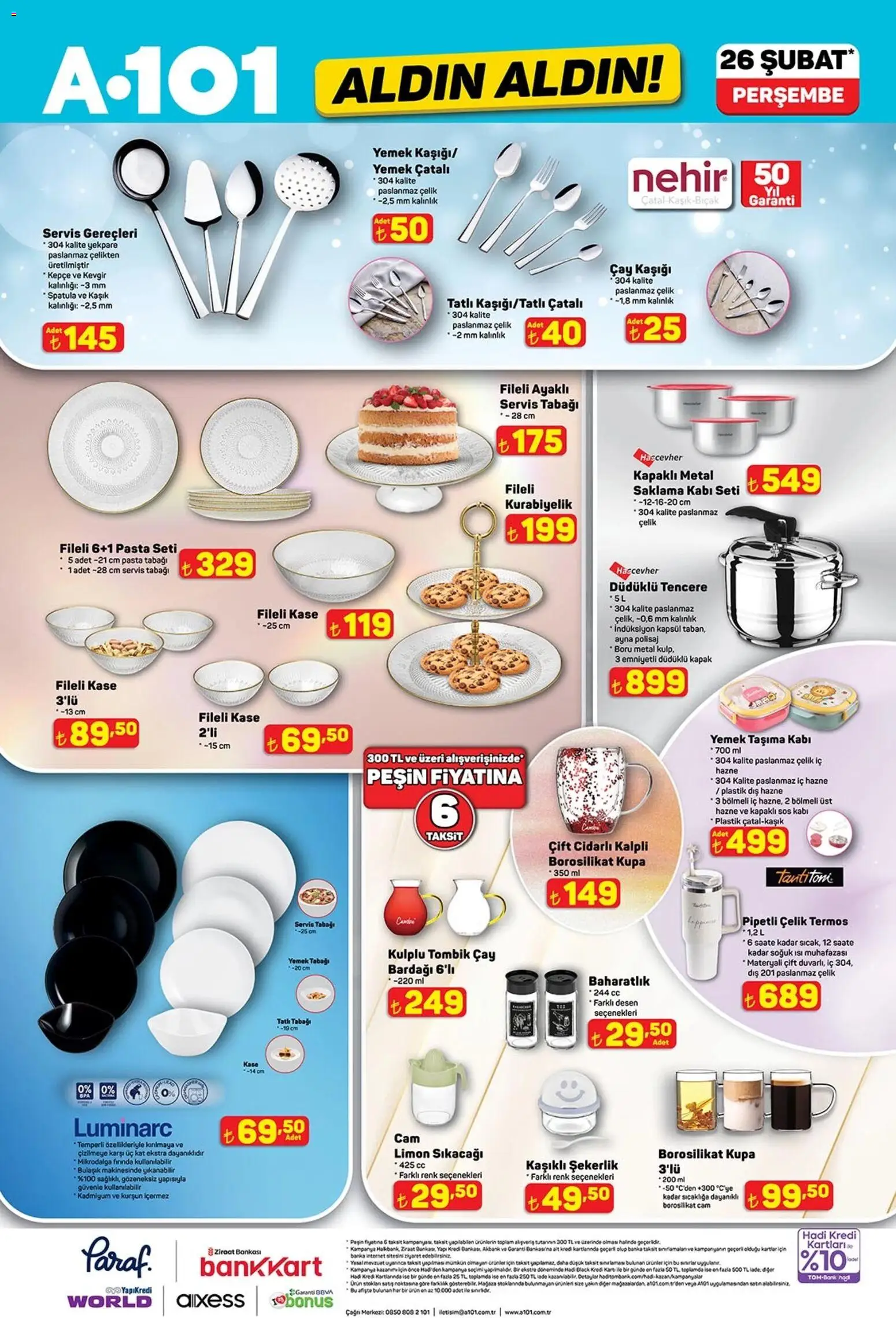 A101 Katalog Aldın Aldın - 26.02.2026 tarihinden itibaren geçerlidir | Sayfa: 11 | Ürünler: Ayna, Şekerlik, Sos, Termos