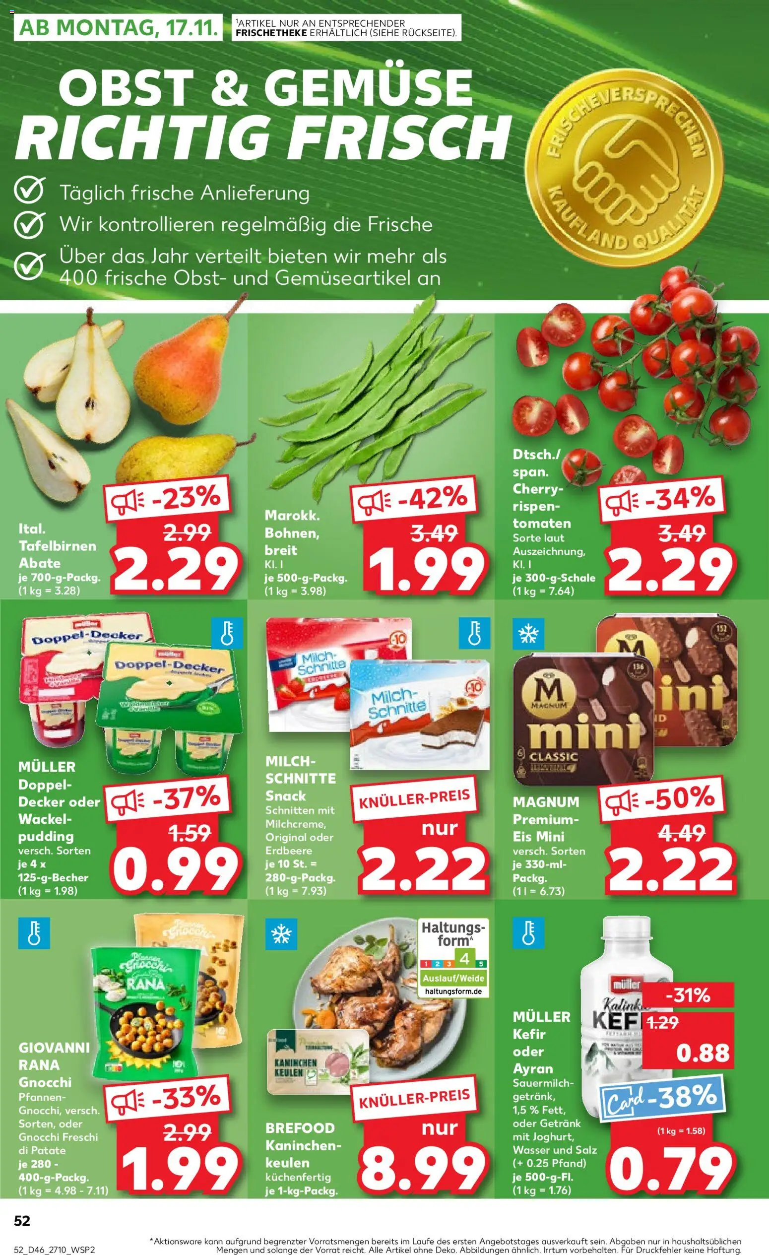 Kaufland prospekt Leipzig	 – gültig ab 13.11.2025 | Seite: 52 | Produkte: Tomaten, Wasser, Obst, Eis