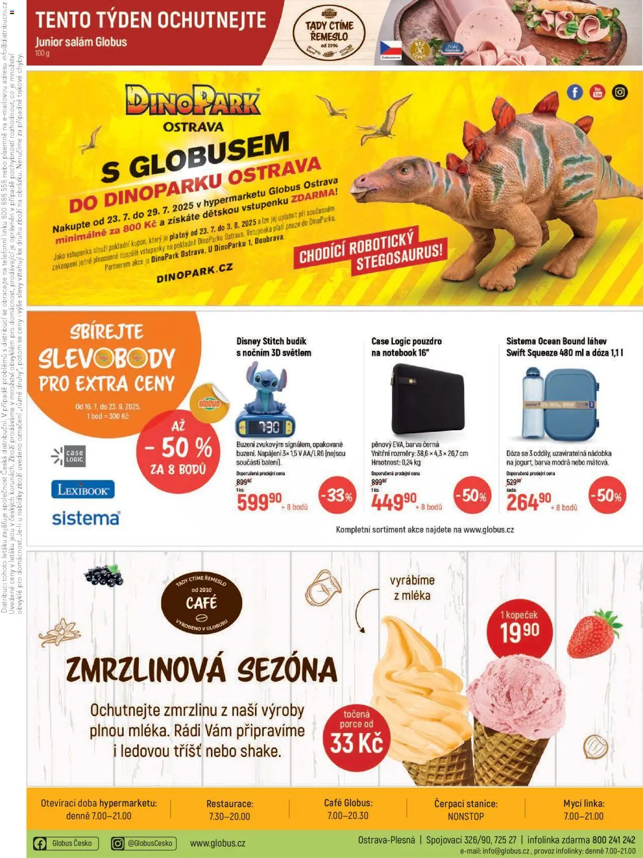 Globus leták - Ostrava od 23.07.2025 | Strana: 40 | Produkty: Salám, Dóza, Notebook, Budík