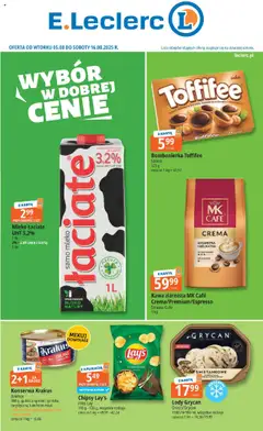 E.Leclerc Gazetka od 05.08.2025 | Strona: 1 | Produkty: Karta, Bombonierka, Kawa, Lody