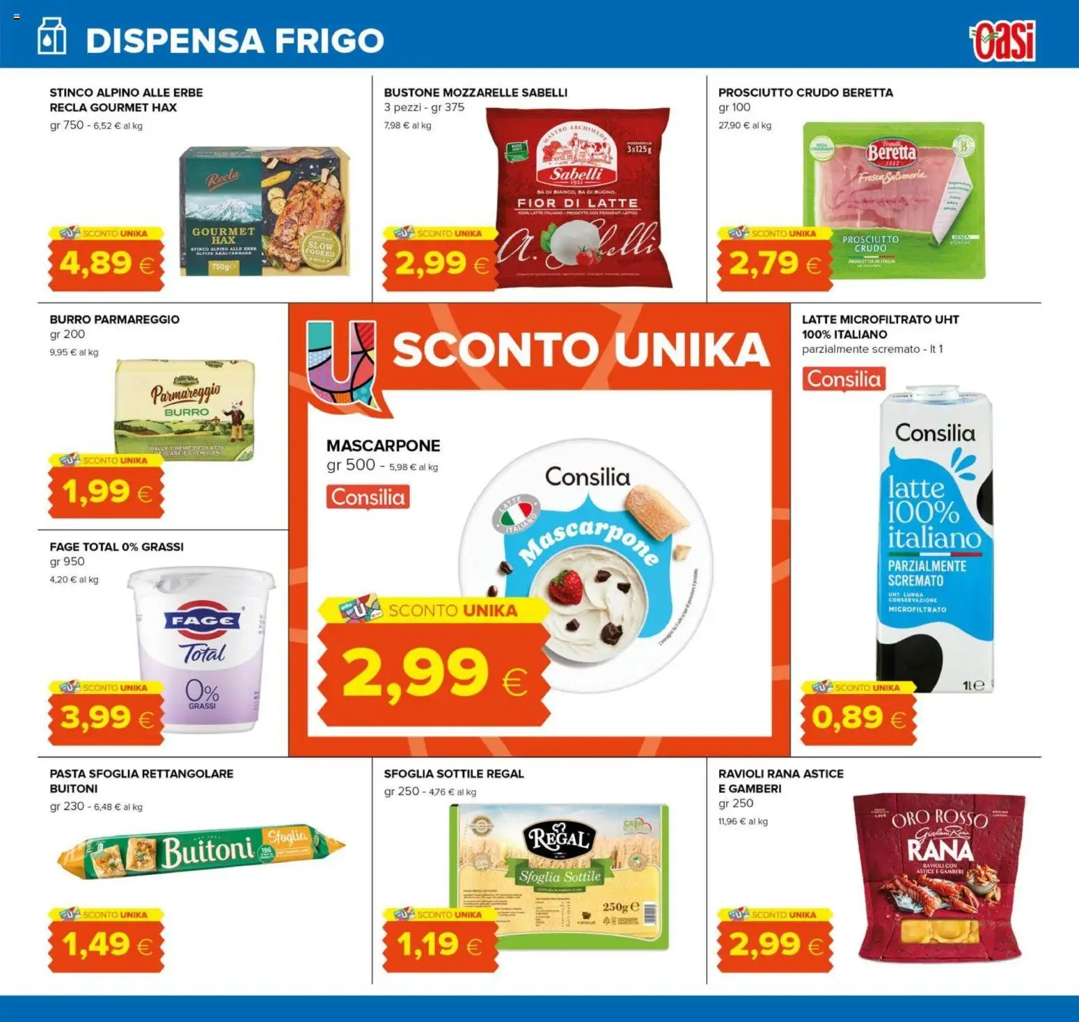 Volantino Oasi del 16.12.2025 | Pagina: 13 | Prodotti: Gamberi, Pasta sfoglia, Latte, Astice