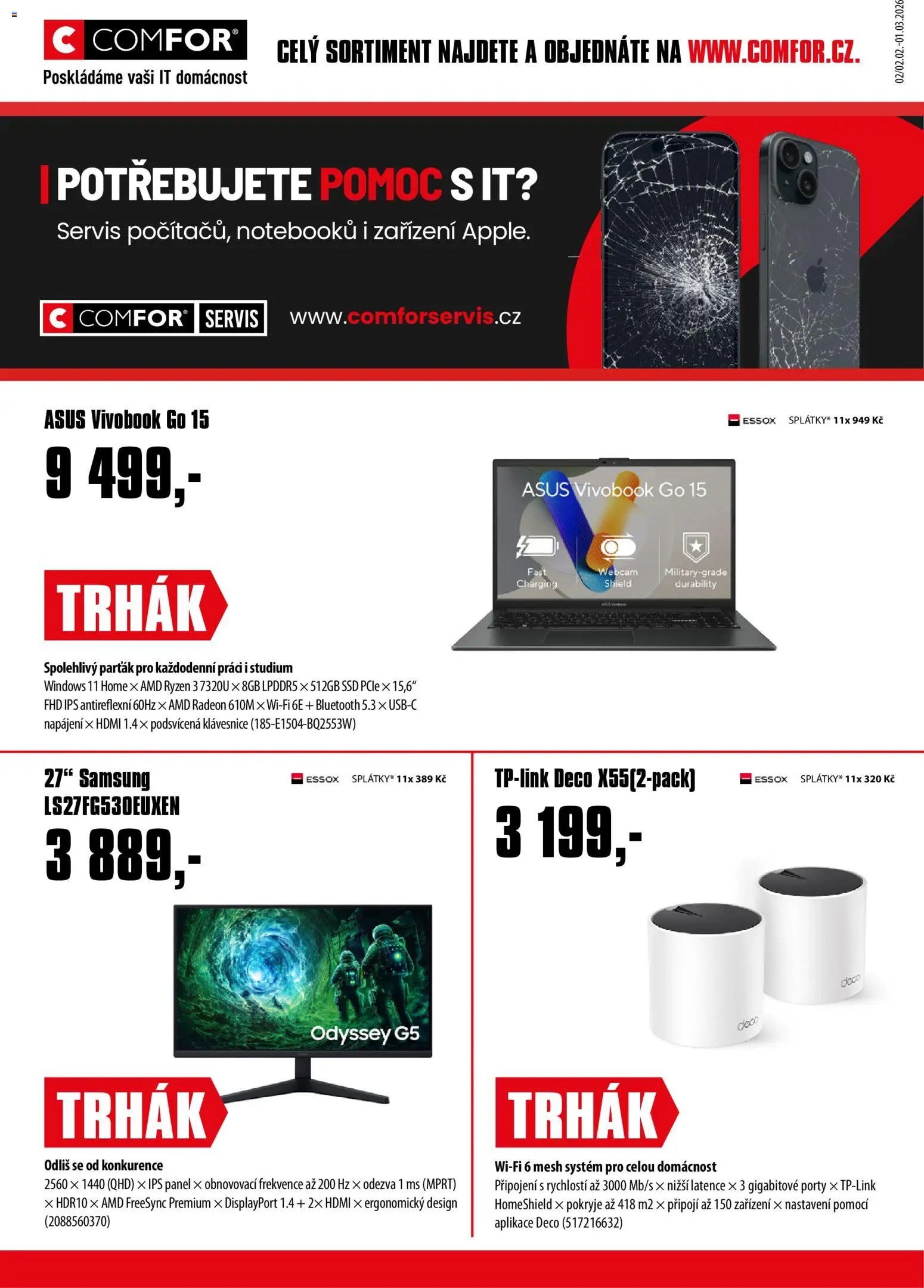 Comfor leták od 02.01.2026 | Strana: 1 | Produkty: Klávesnice, Samsung