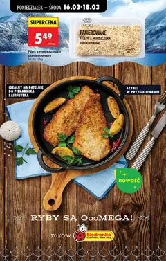 Pogląd oferty "Biedronka gazetka od poniedziałku" - ważna od 16.03.2026 | Strona: 39 | Produkty: Filety z morszczuka, Patelnie, Ryby