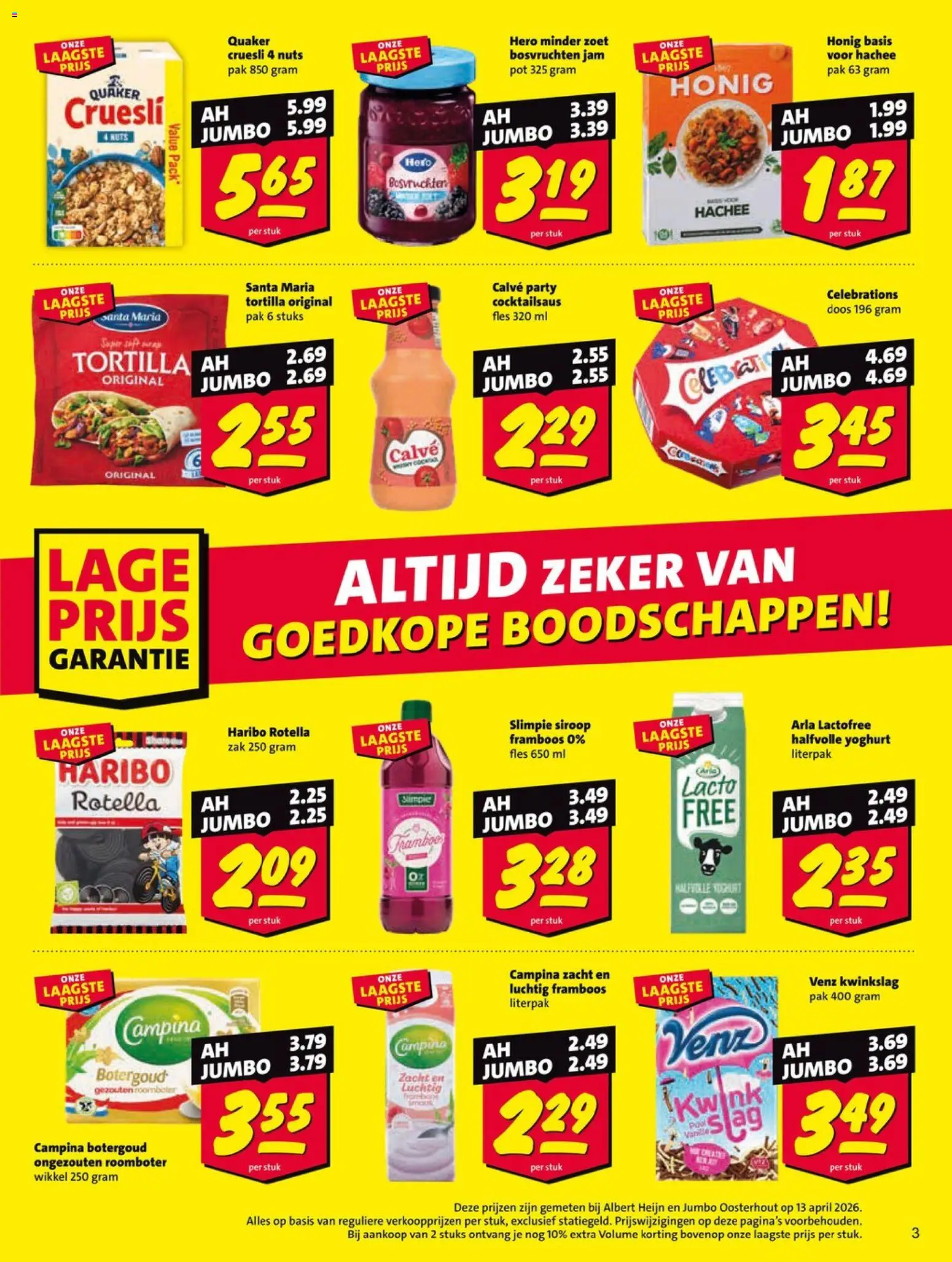 {H1} | Pagina: 3 | Producten: Pot, Roomboter, Tortilla, Zak