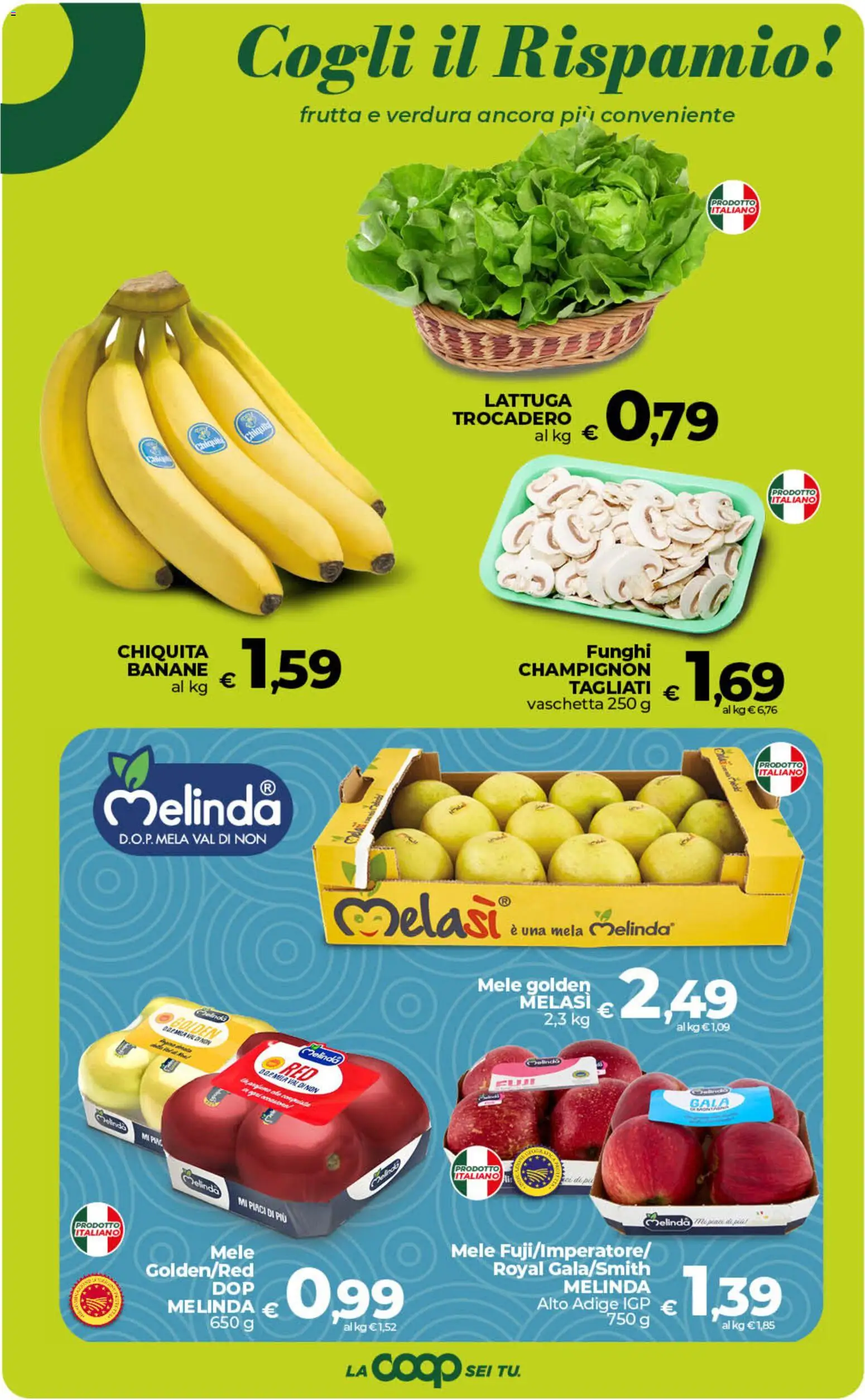 Volantino COOP del 13.02.2026 | Pagina: 27 | Prodotti: Mele, Banane, Funghi, Lattuga