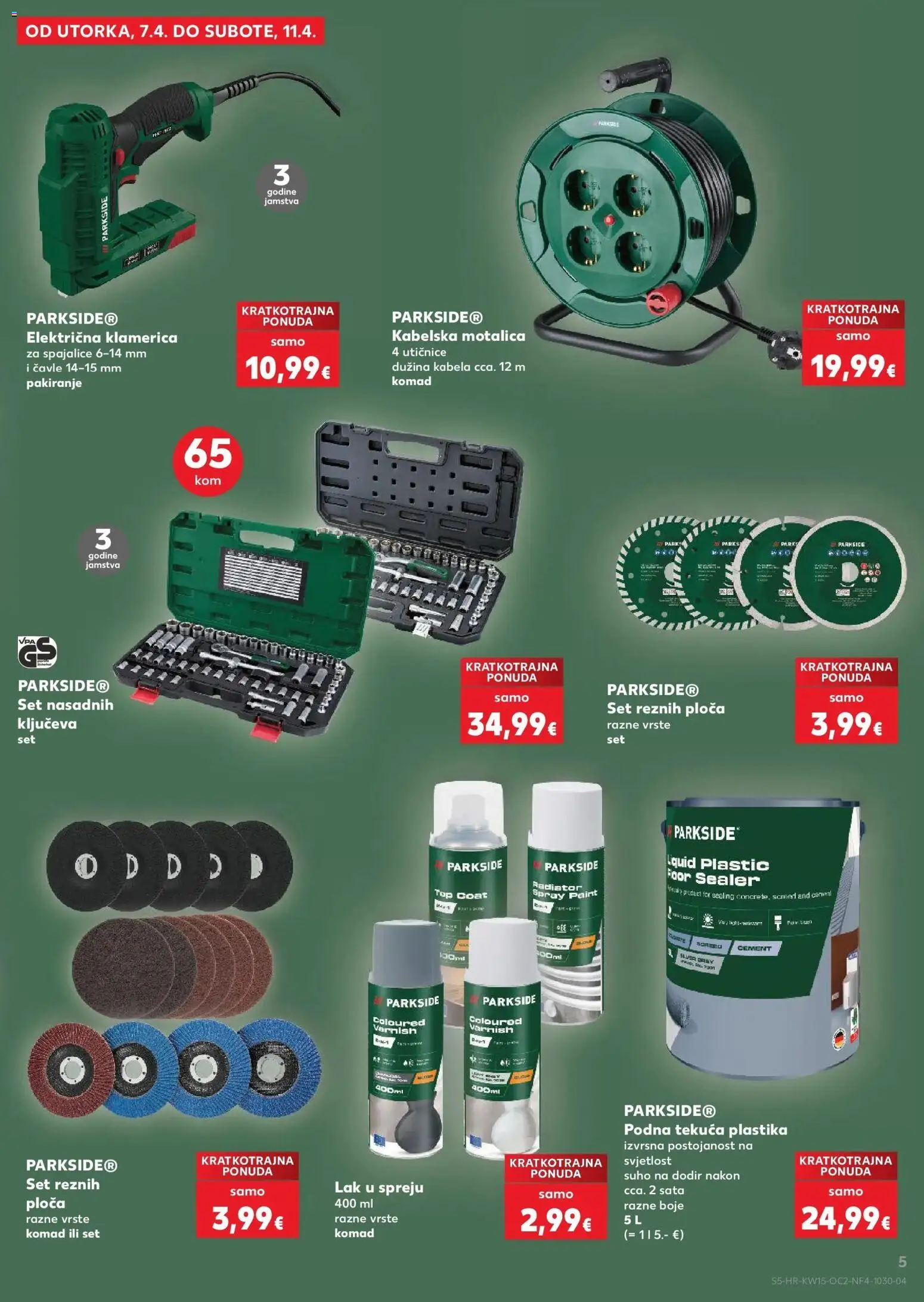 Kaufland katalog | vrijedi od 08.04.2026 | Stranica: 5 | Proizvodi: Spajalice, Kabelska motalica, Parkside