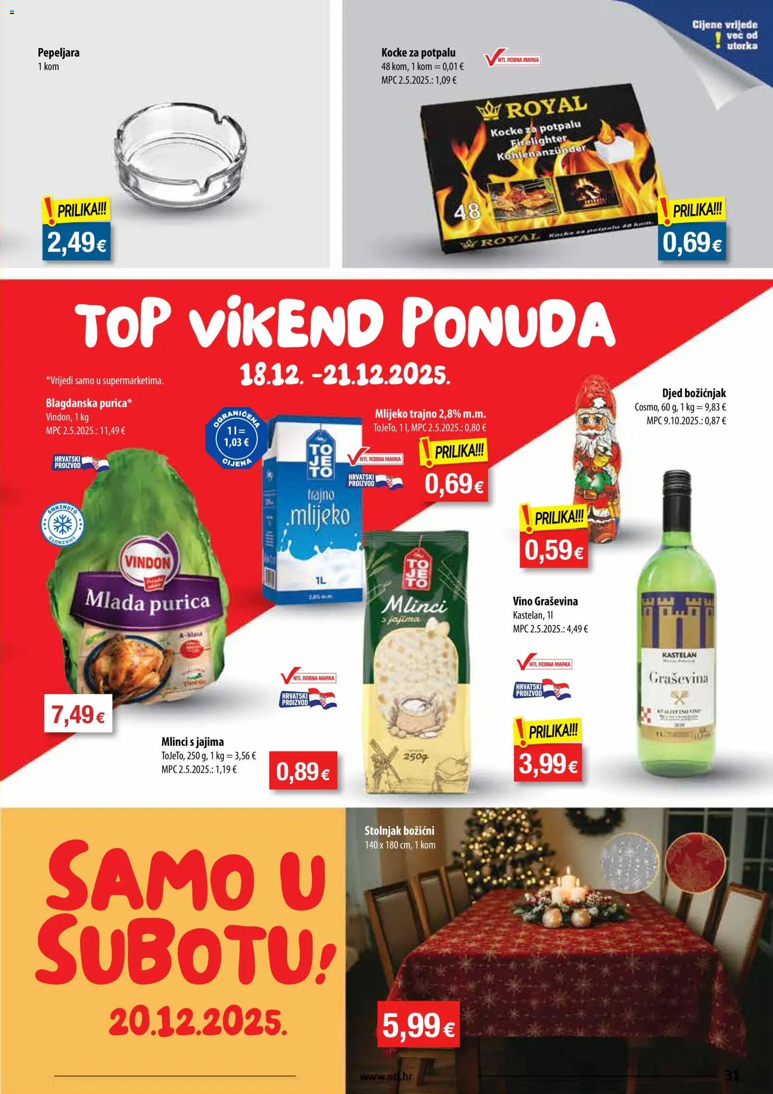 NTL katalog | vrijedi od 17.12.2025 | Stranica: 31 | Proizvodi: Vino, Mlinci, Stolnjak, Pepeljara
