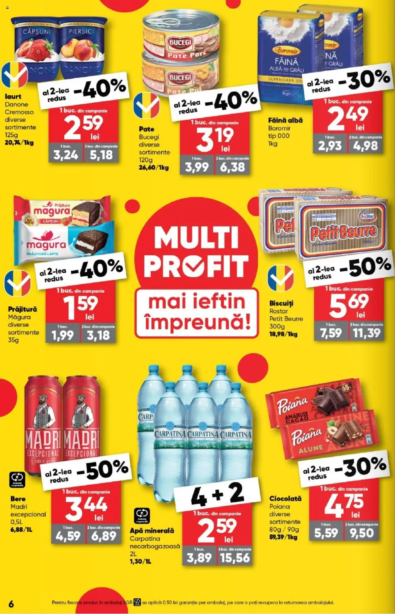 Catalog Profi Super – valabil de la 06.08.2025 | Pagină: 6 | Produse: Yazı tahtası kalemi, Lapte, Făină, Biscuiți