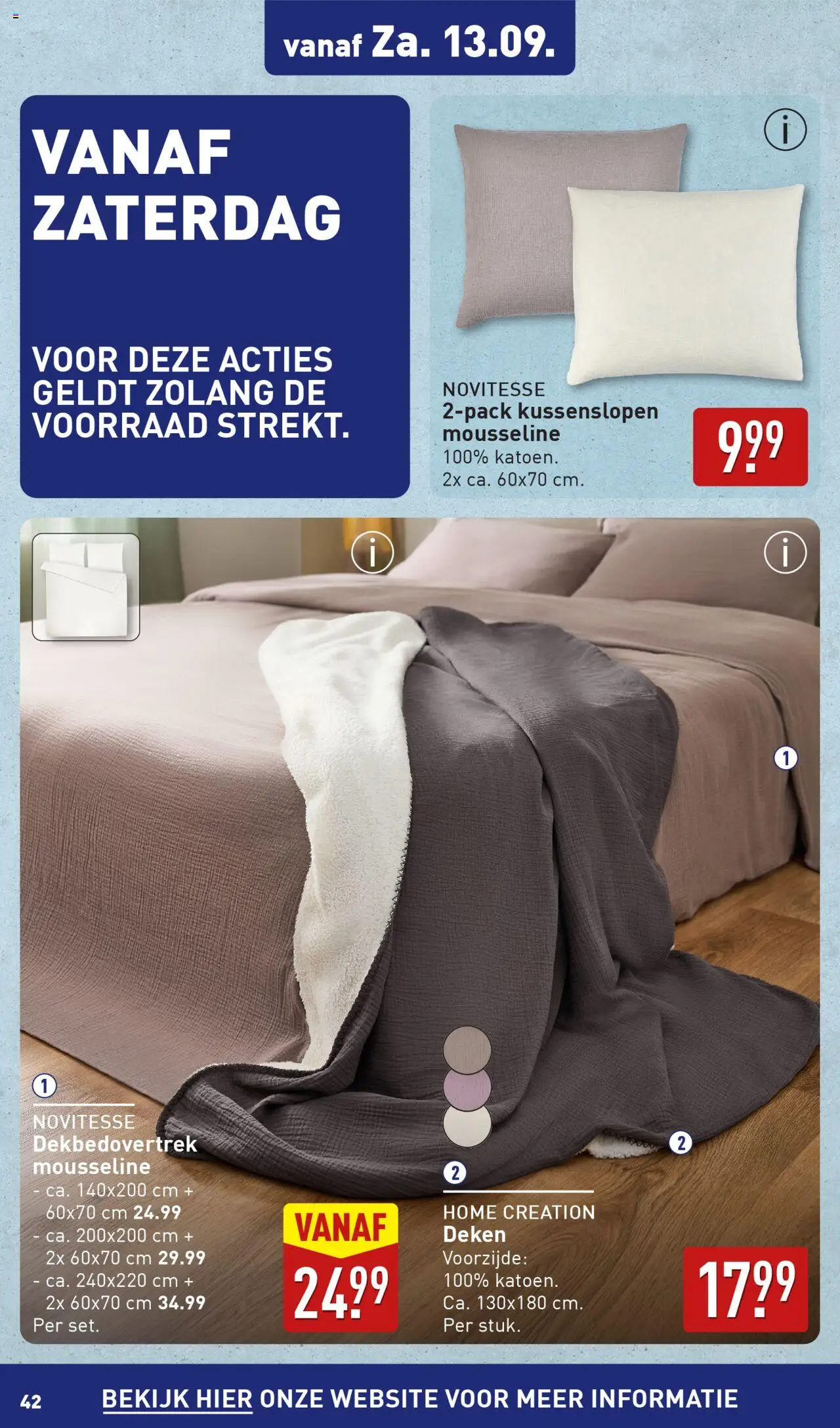  | Pagina: 42 | Producten: Deken
