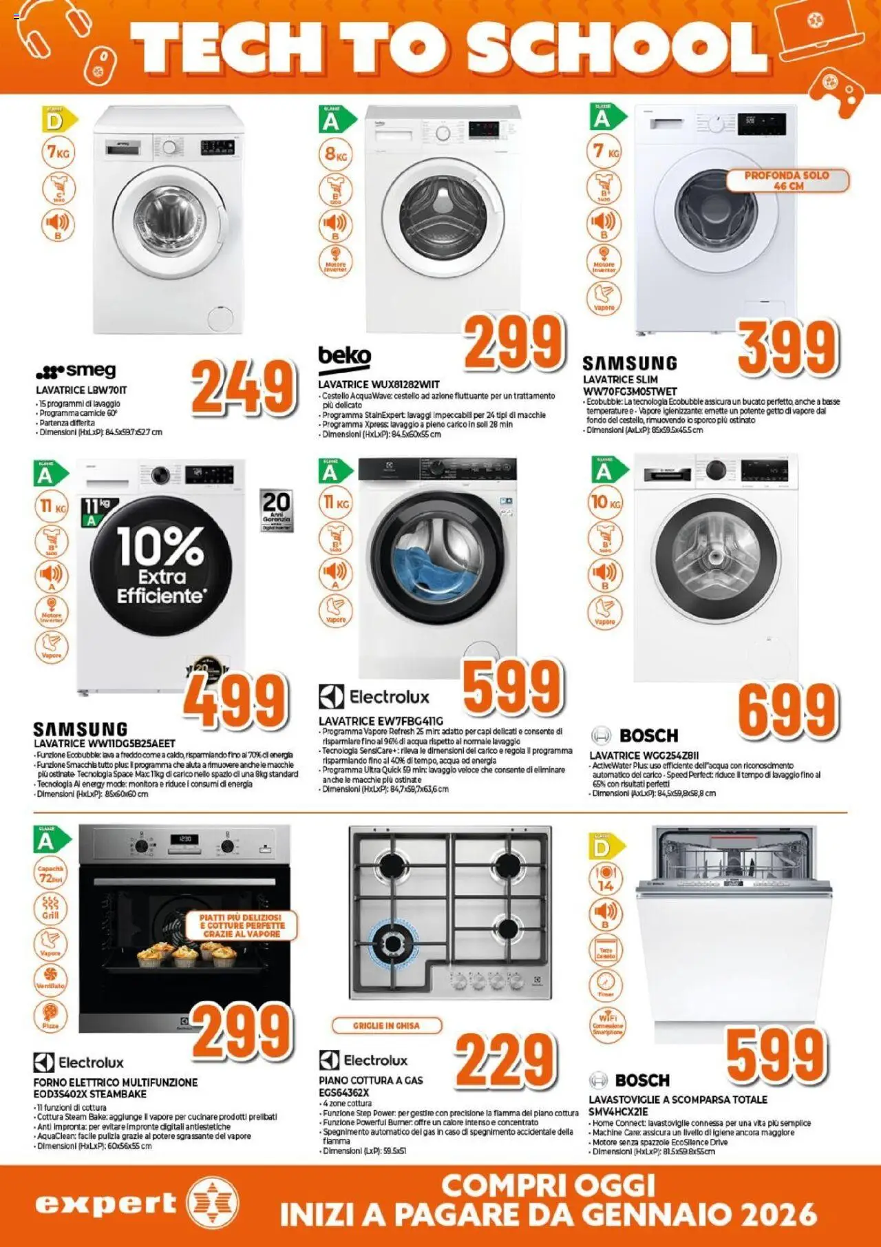 Volantino Expert del 14.08.2025 | Pagina: 25 | Prodotti: Acqua, Piano cottura, Lavastoviglie, Samsung