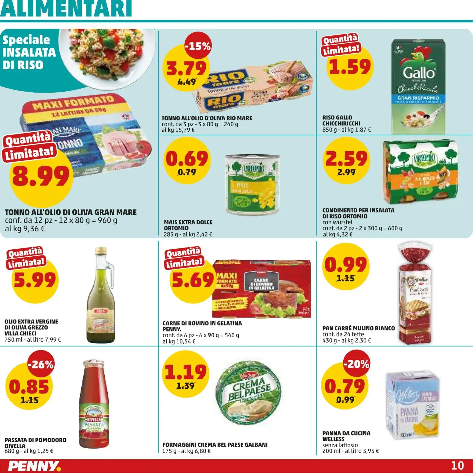Volantino PENNY del 23.04.2026 | Pagina: 10 | Prodotti: Bovino, Riso, Panna, Olio extra vergine
