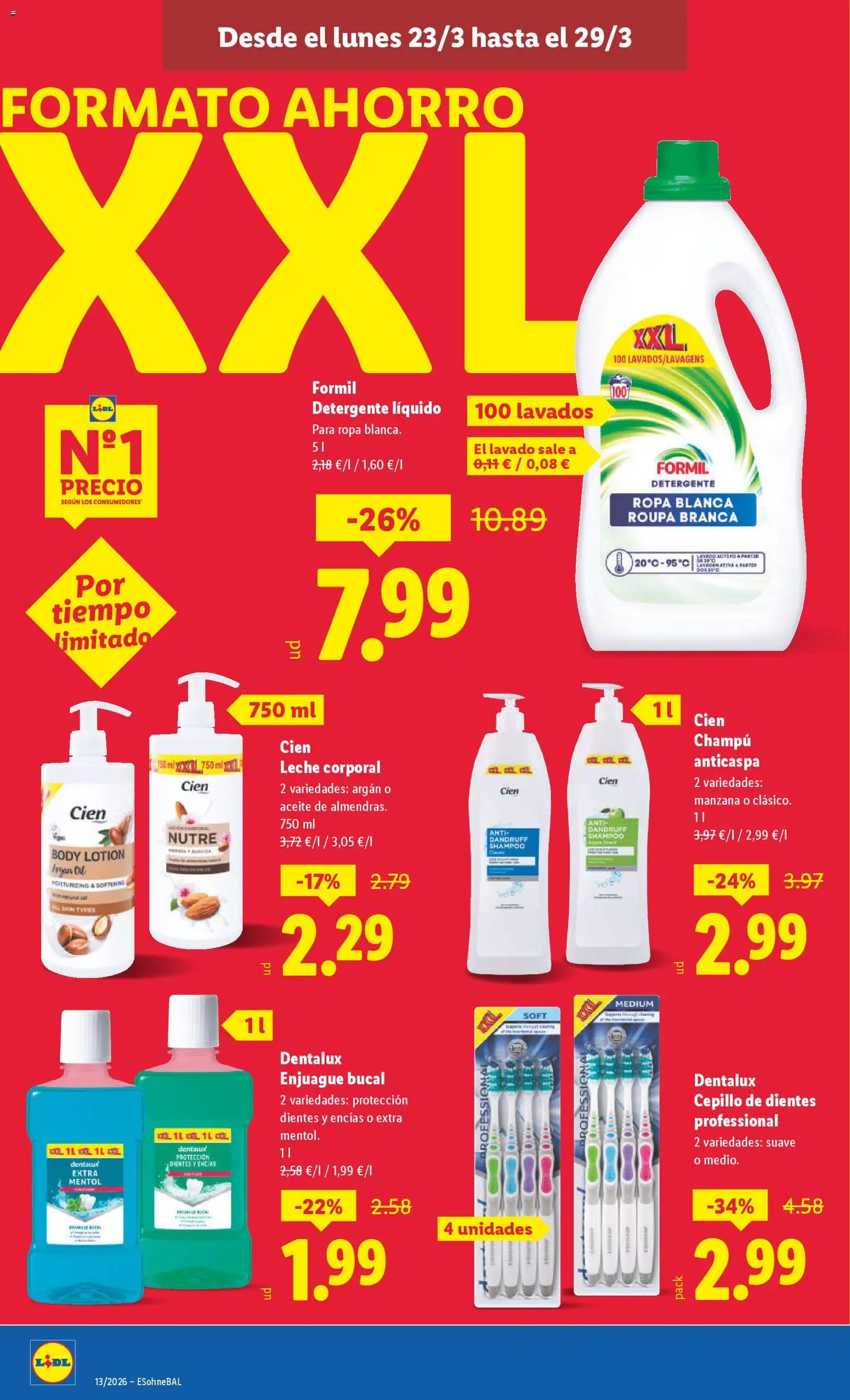 Lidl folleto │ válido desde el 23.03.2026 | Página: 14 | Productos: Σφουγγαρίστρα, Enjuague bucal, Detergente líquido, Body