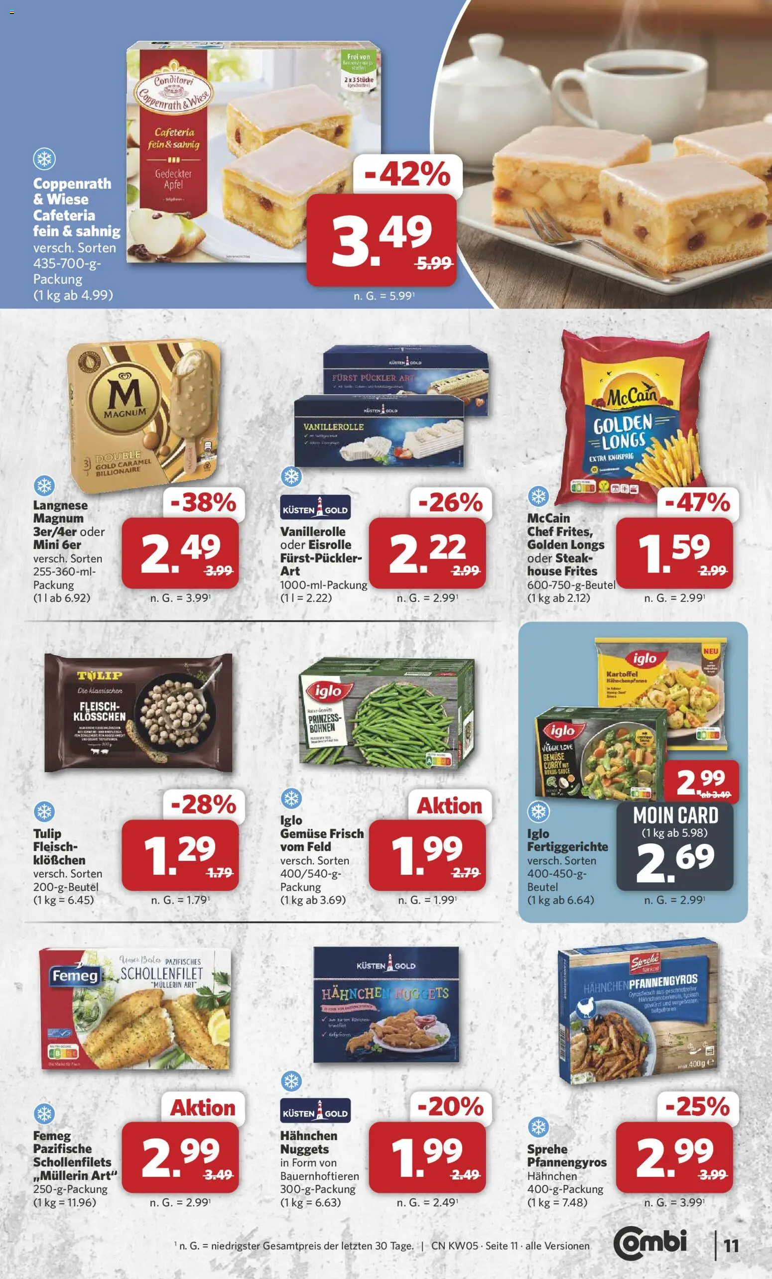 Combi Prospekt 	 – gültig ab 26.01.2026 | Seite: 11 | Produkte: Hahnchen, McCain, Fertiggerichte, Fleisch